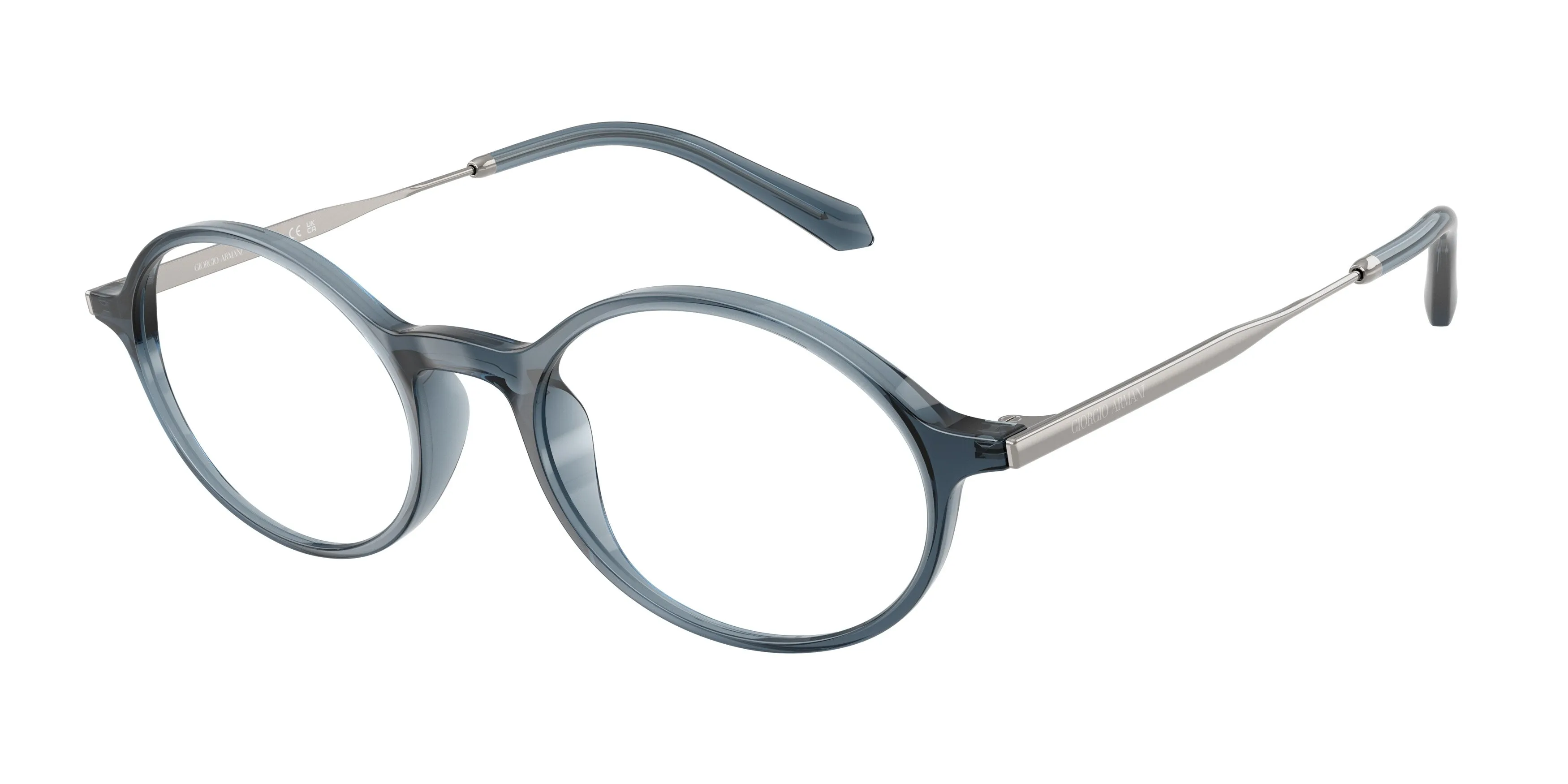 Giorgio Armani AR7295U 6485 Montature da vista Iniettato Blu Trasparente Rotonda Normale - immagine 1
