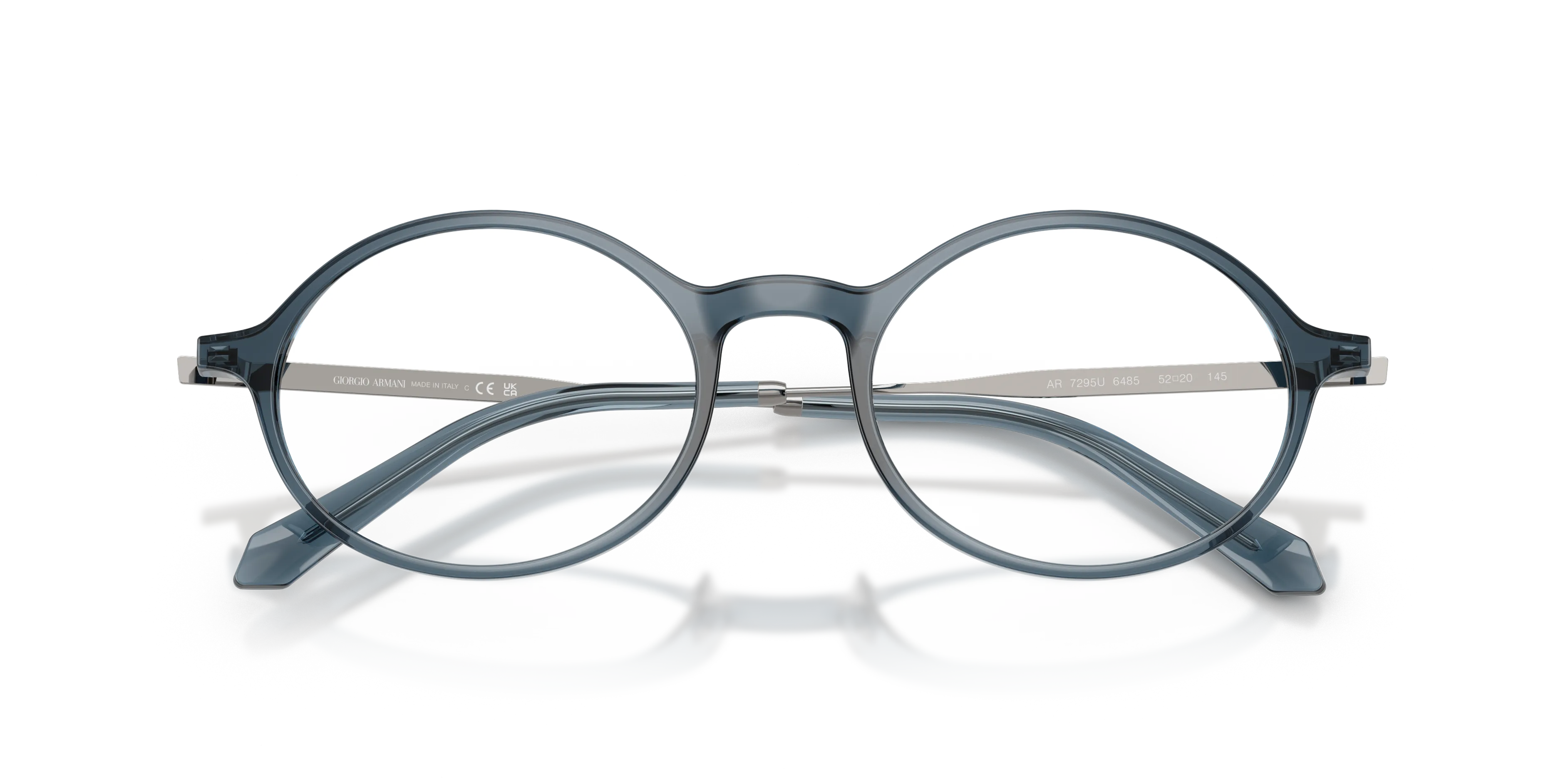 Giorgio Armani AR7295U 6485 Montature da vista Iniettato Blu Trasparente Rotonda Normale - immagine 2