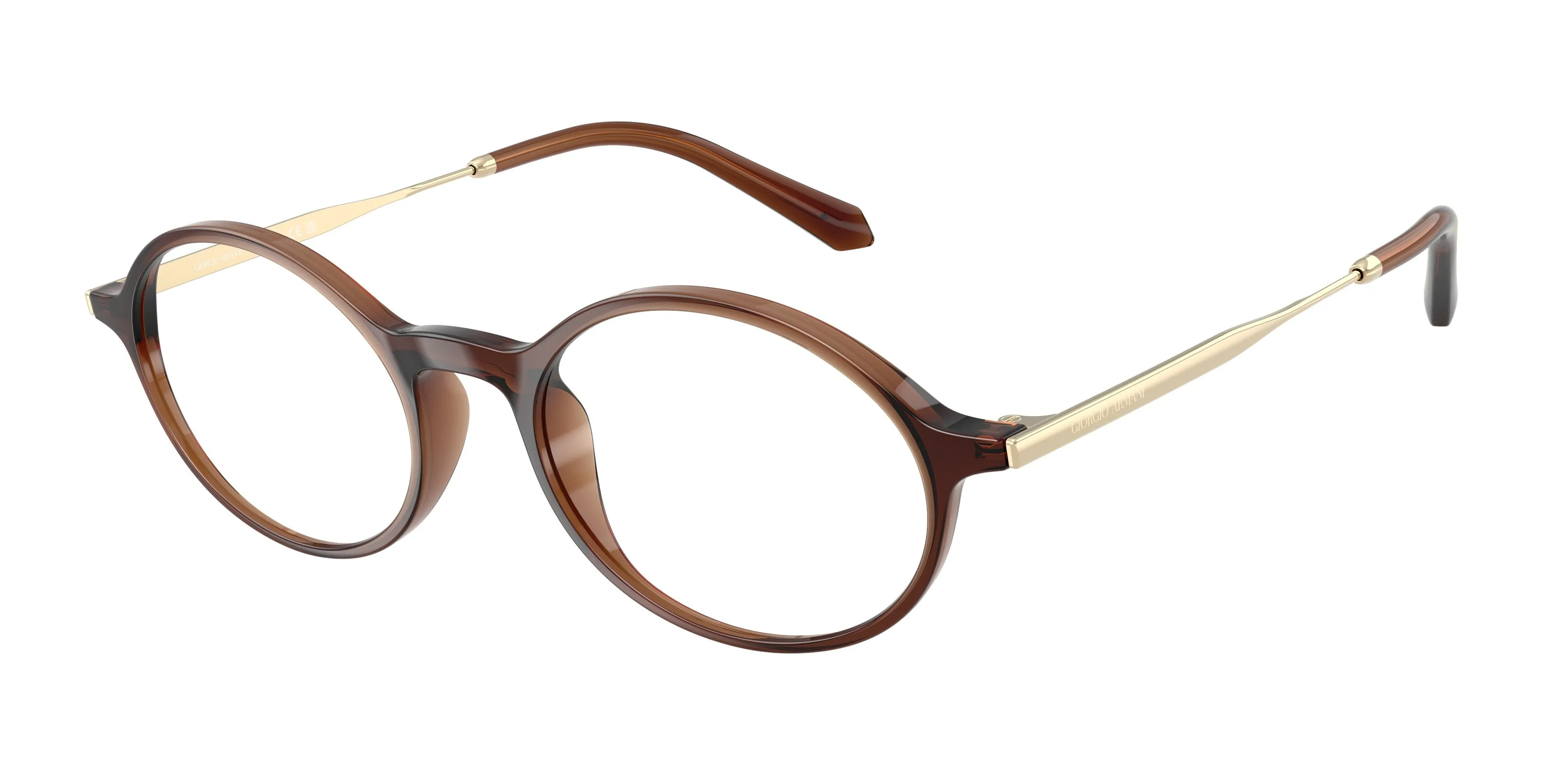 Giorgio Armani AR7295U 6484 Montature da vista Iniettato Marrone Trasparente Rotonda Normale - immagine 1