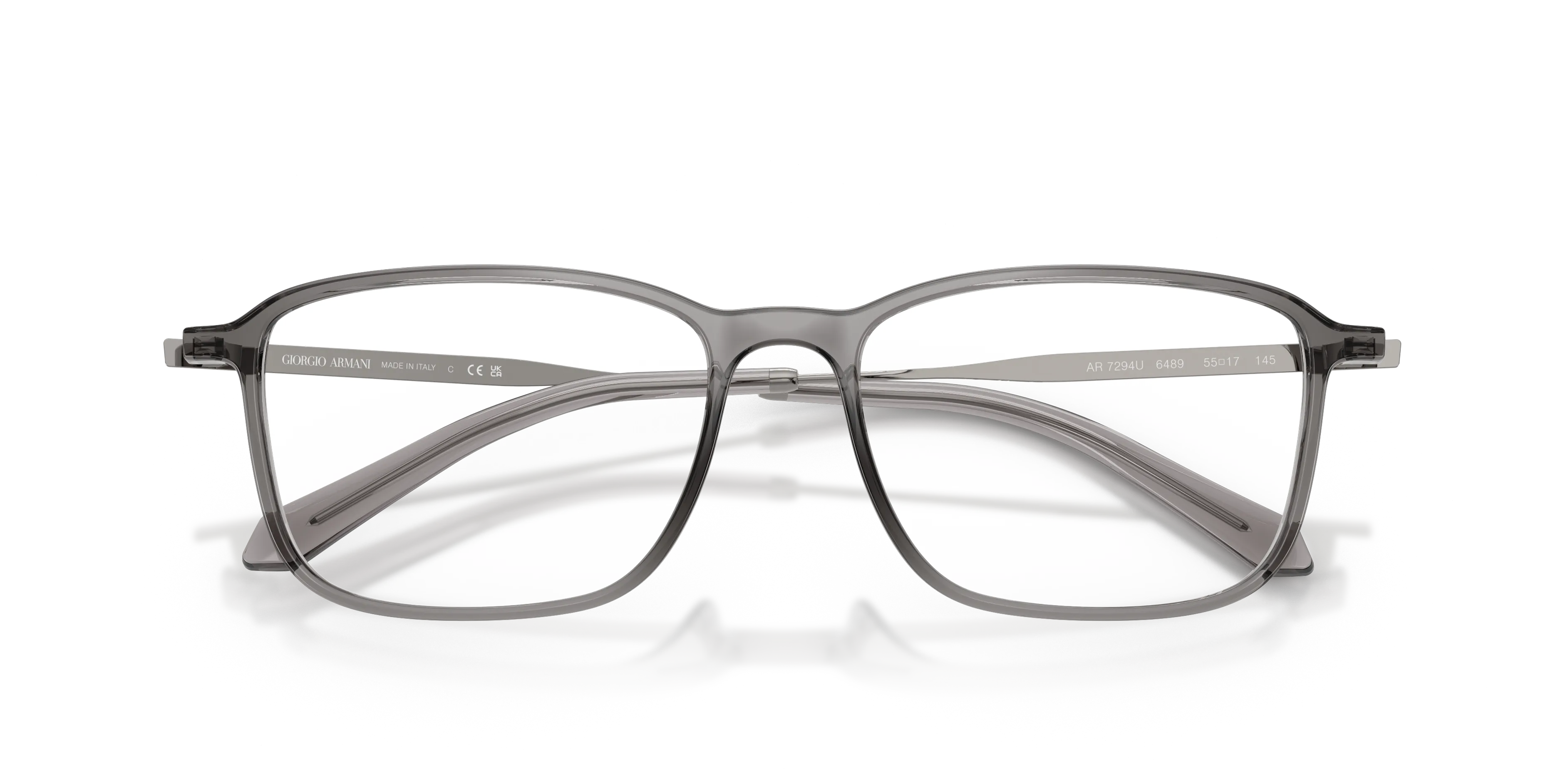Giorgio Armani AR7294U 6489 Montature da vista Iniettato Grigio Trasparente Squadrata Normale - immagine 2