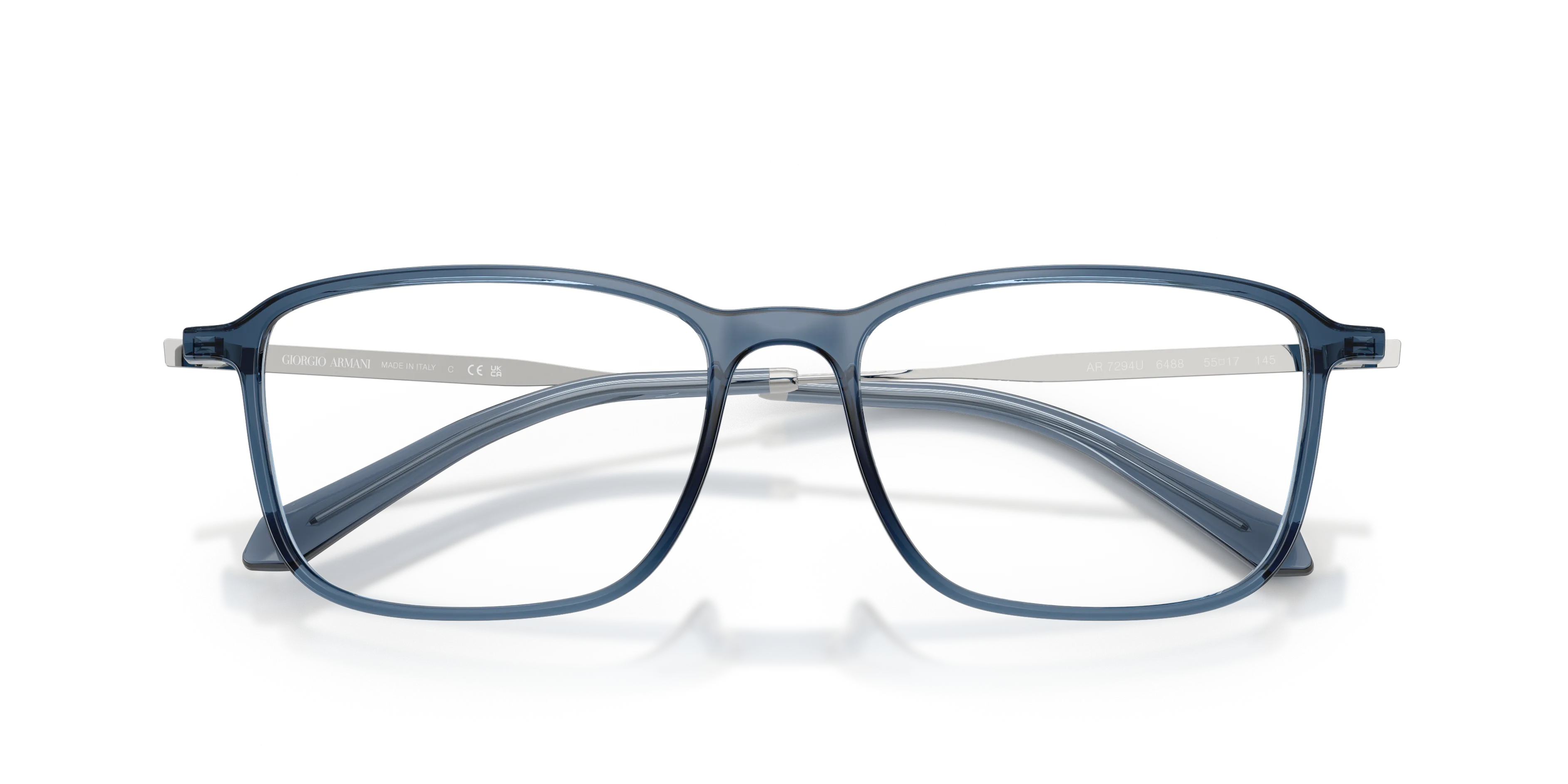 Giorgio Armani AR7294U 6488 Montature da vista Iniettato Blu Trasparente Squadrata Normale - immagine 2