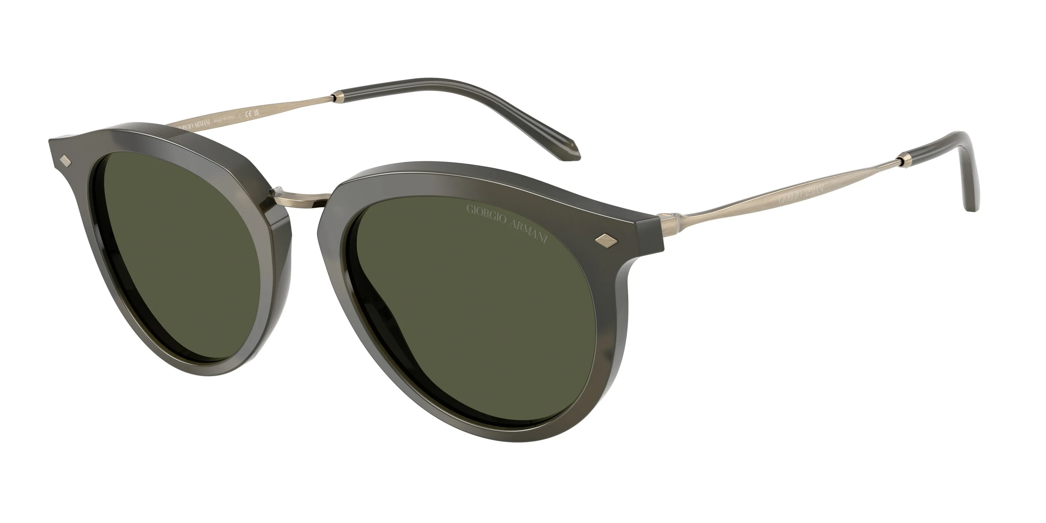 Giorgio Armani AR6191 646852 Occhiali da sole Metallo Verde Verde Pantos Normale - immagine 1