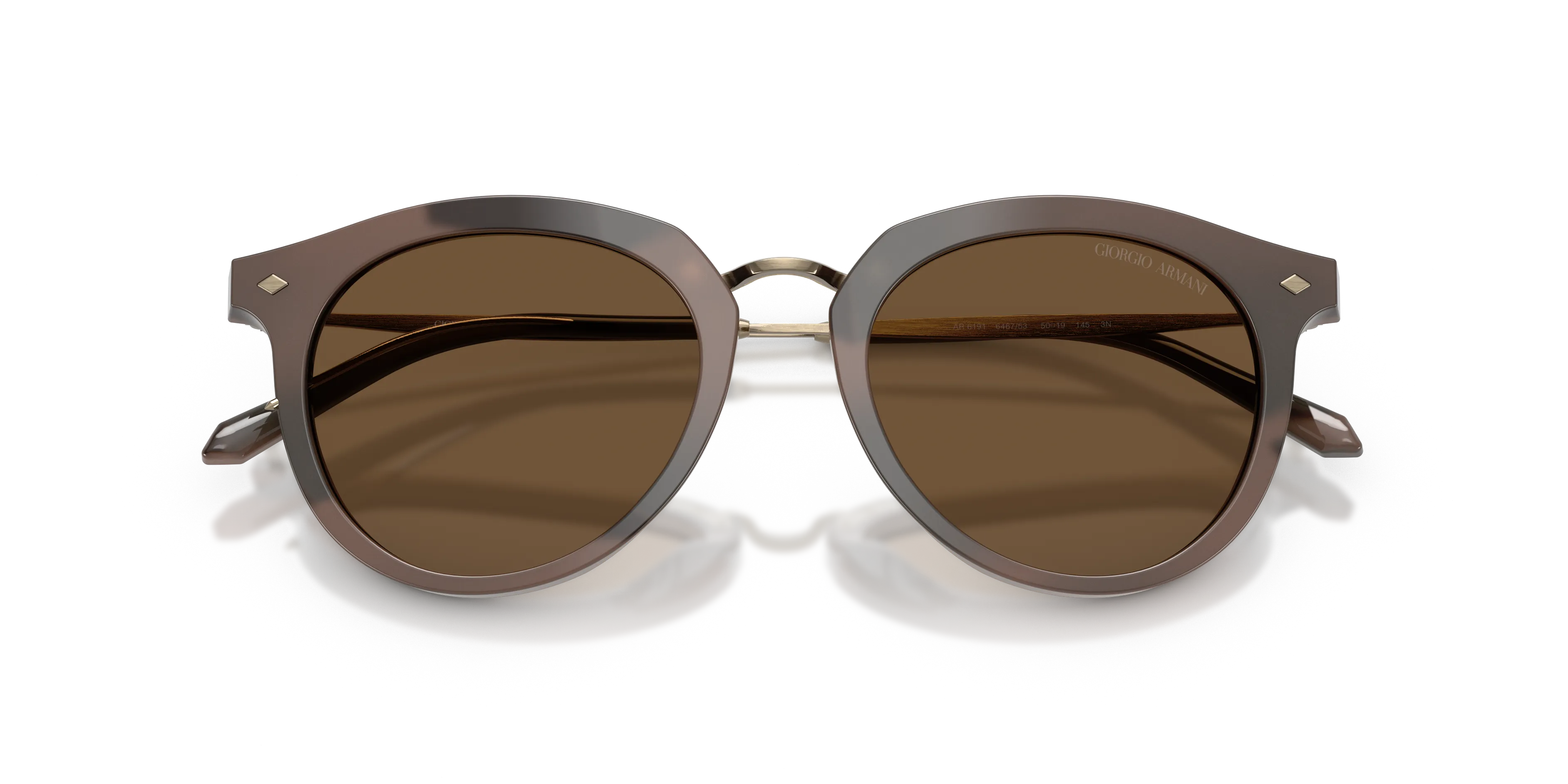 Giorgio Armani AR6191 646753 Occhiali da sole Metallo Tartaruga Marrone Pantos Normale - immagine 2