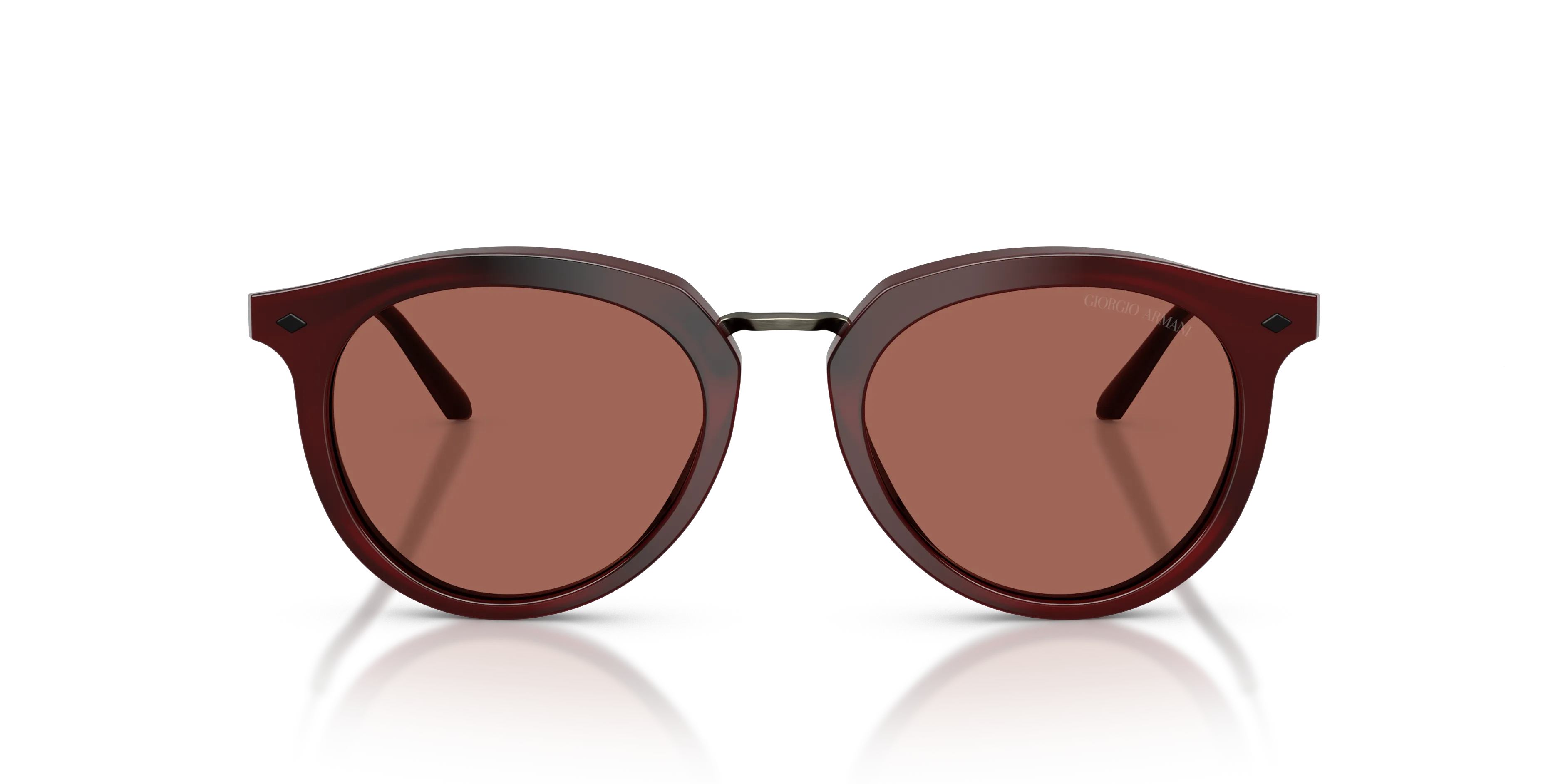 Giorgio Armani AR6191 6466H2 Occhiali da sole Metallo Rosso Marrone Pantos Normale - immagine 3