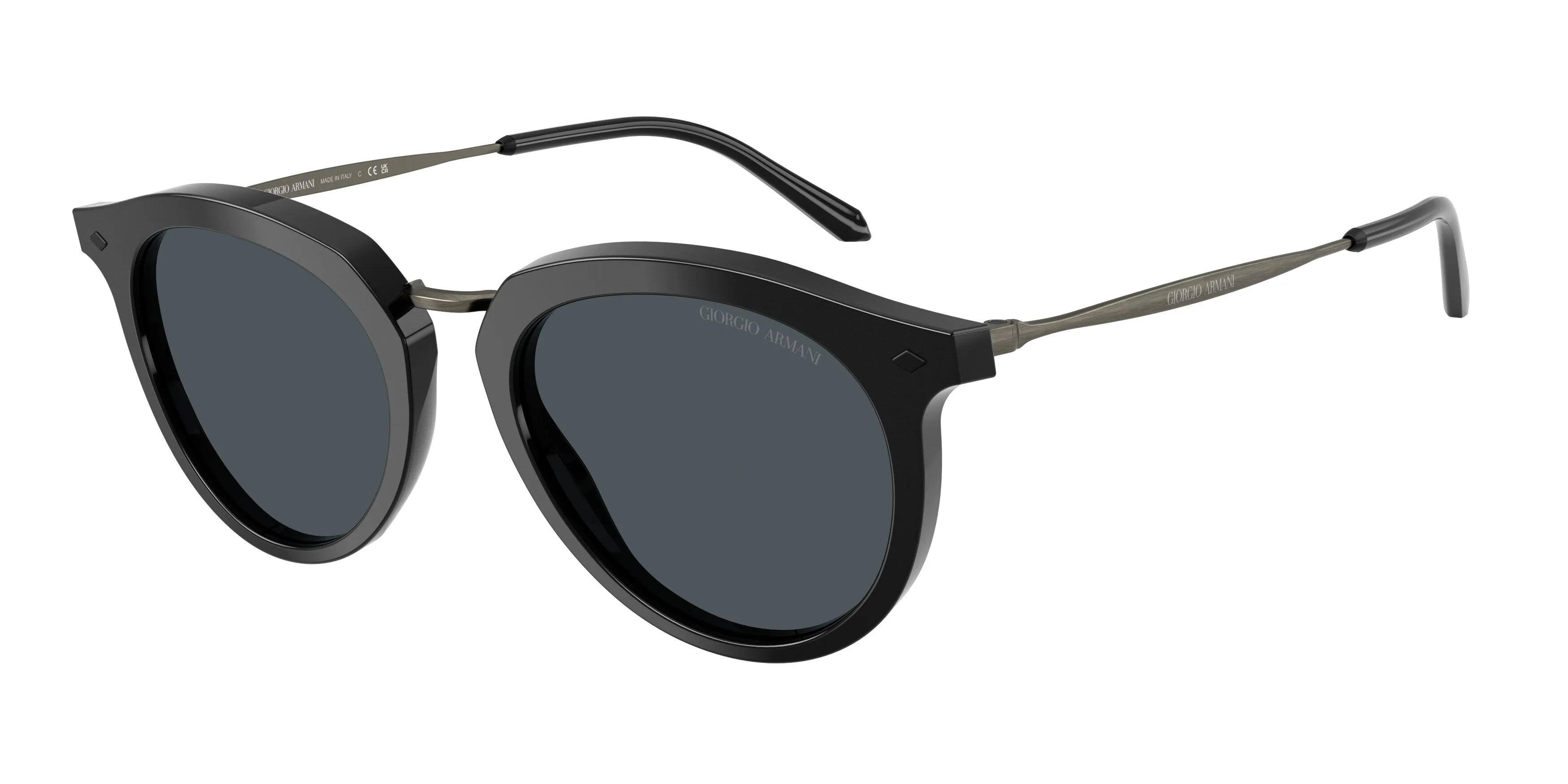 Giorgio Armani AR6191 5875R5 Occhiali da sole Metallo Nero Blu Pantos Normale - immagine 1