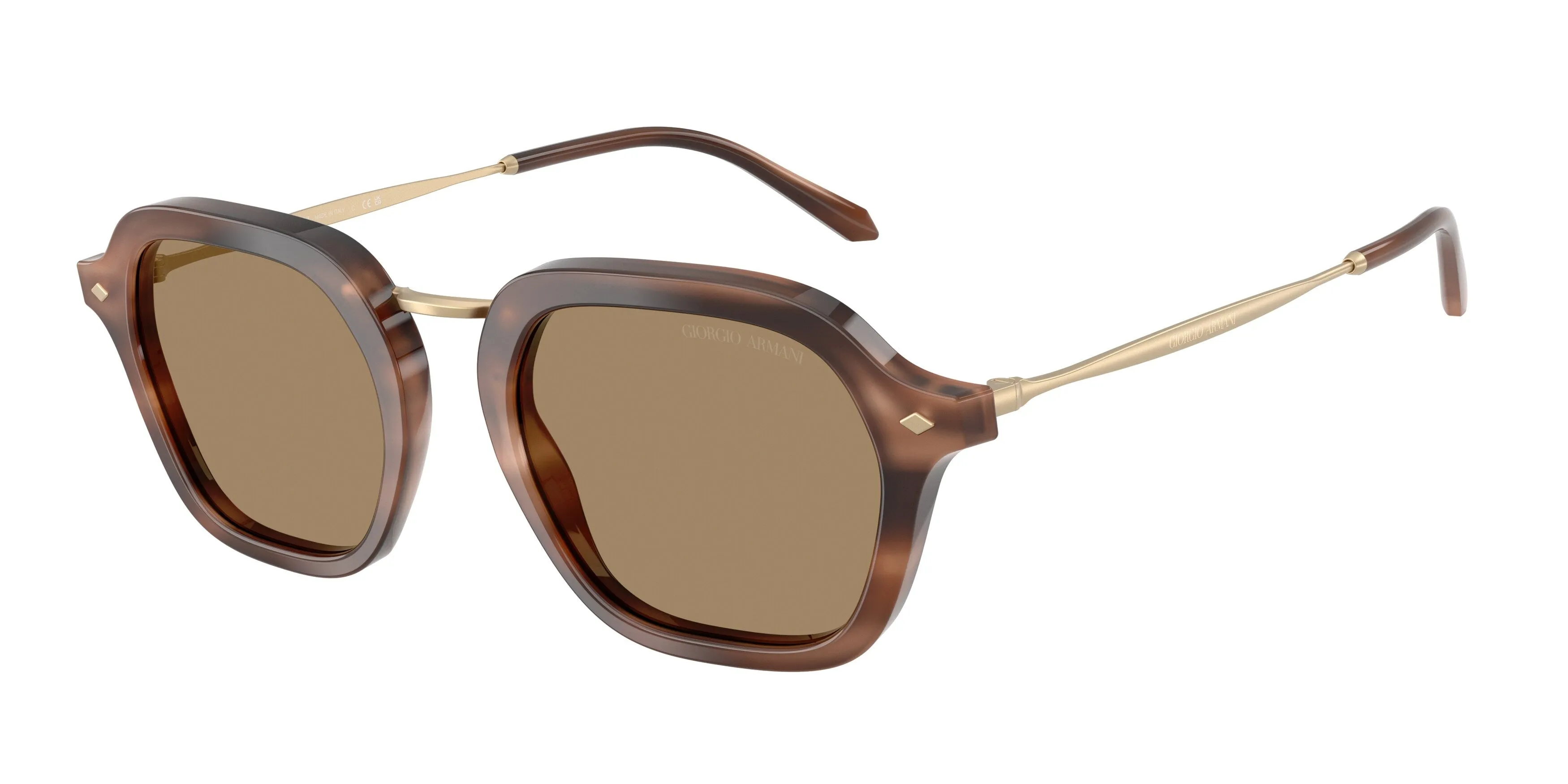 Giorgio Armani AR6190 646573 Occhiali da sole Metallo Marrone Marrone Squadrata Normale - immagine 1