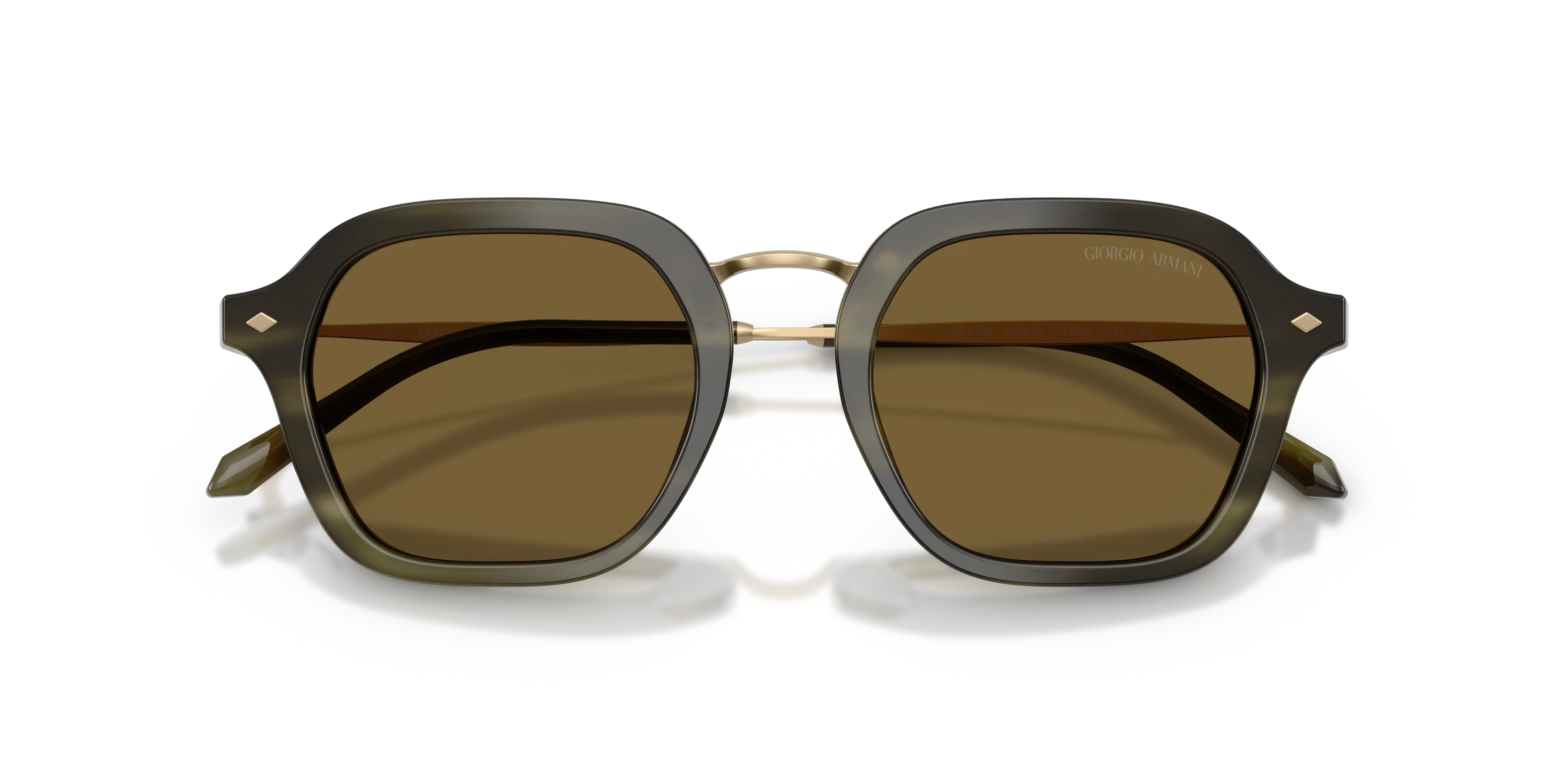 Giorgio Armani AR6190 616873 Occhiali da sole Metallo Verde Marrone Squadrata Normale - immagine 2