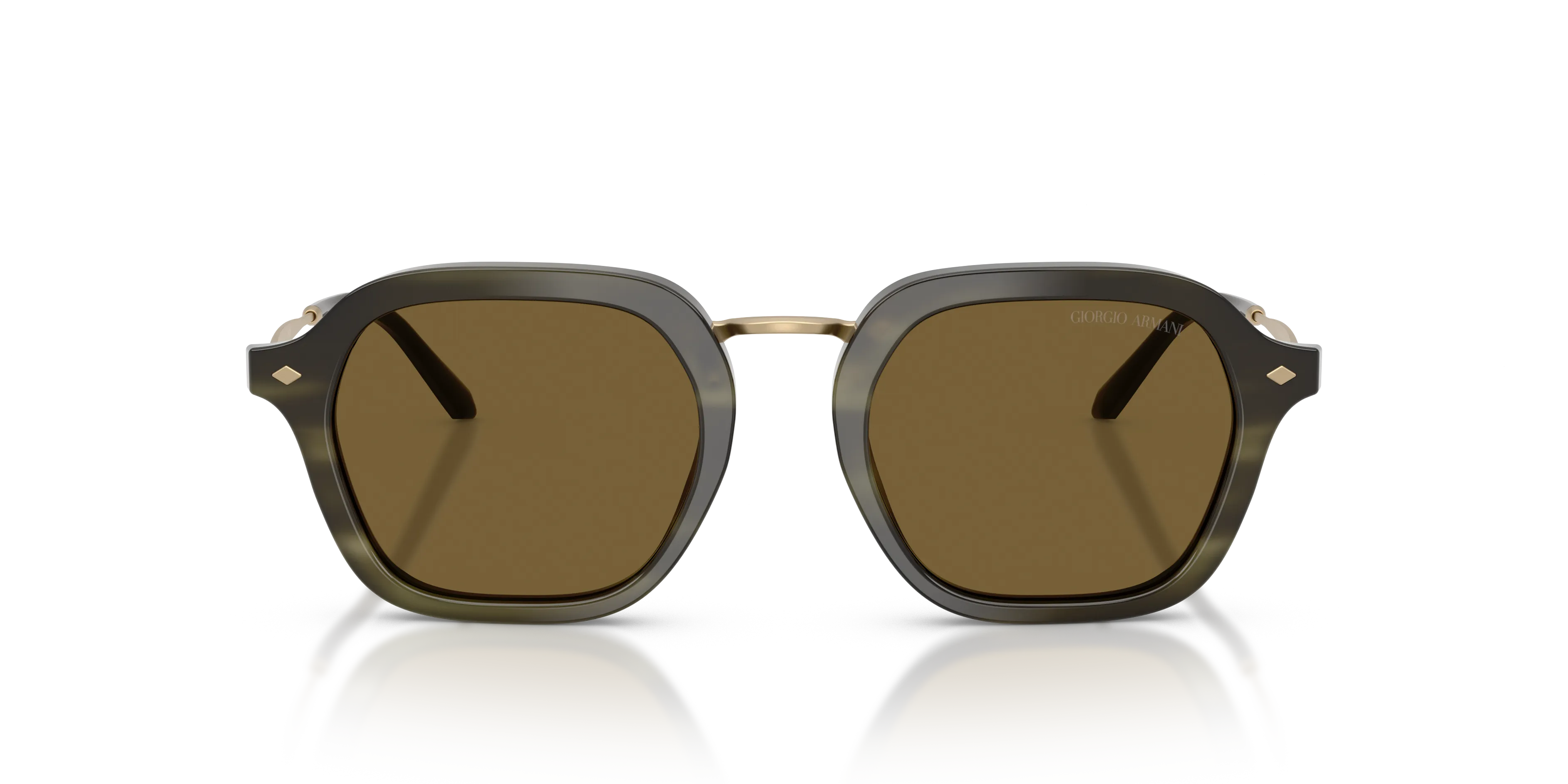Giorgio Armani AR6190 616873 Occhiali da sole Metallo Verde Marrone Squadrata Normale - immagine 3