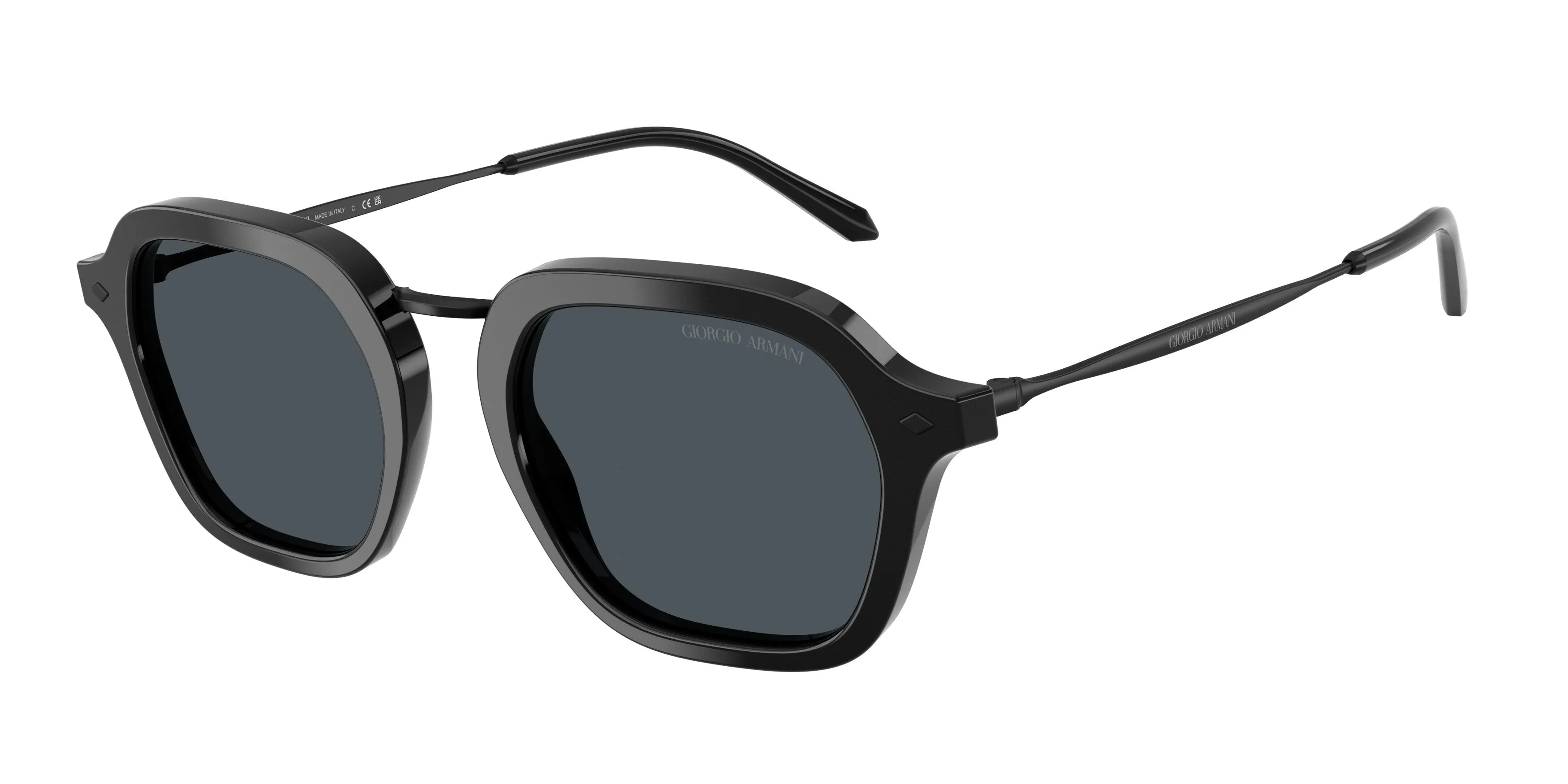 Giorgio Armani AR6190 5875R5 Occhiali da sole Metallo Nero Blu Squadrata Normale - immagine 1