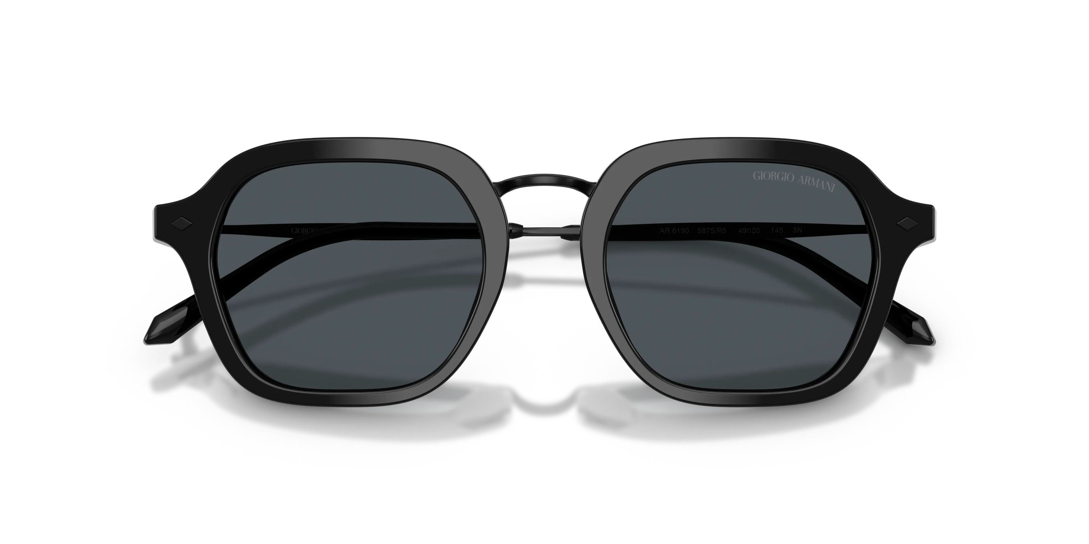Giorgio Armani AR6190 5875R5 Occhiali da sole Metallo Nero Blu Squadrata Normale - immagine 2