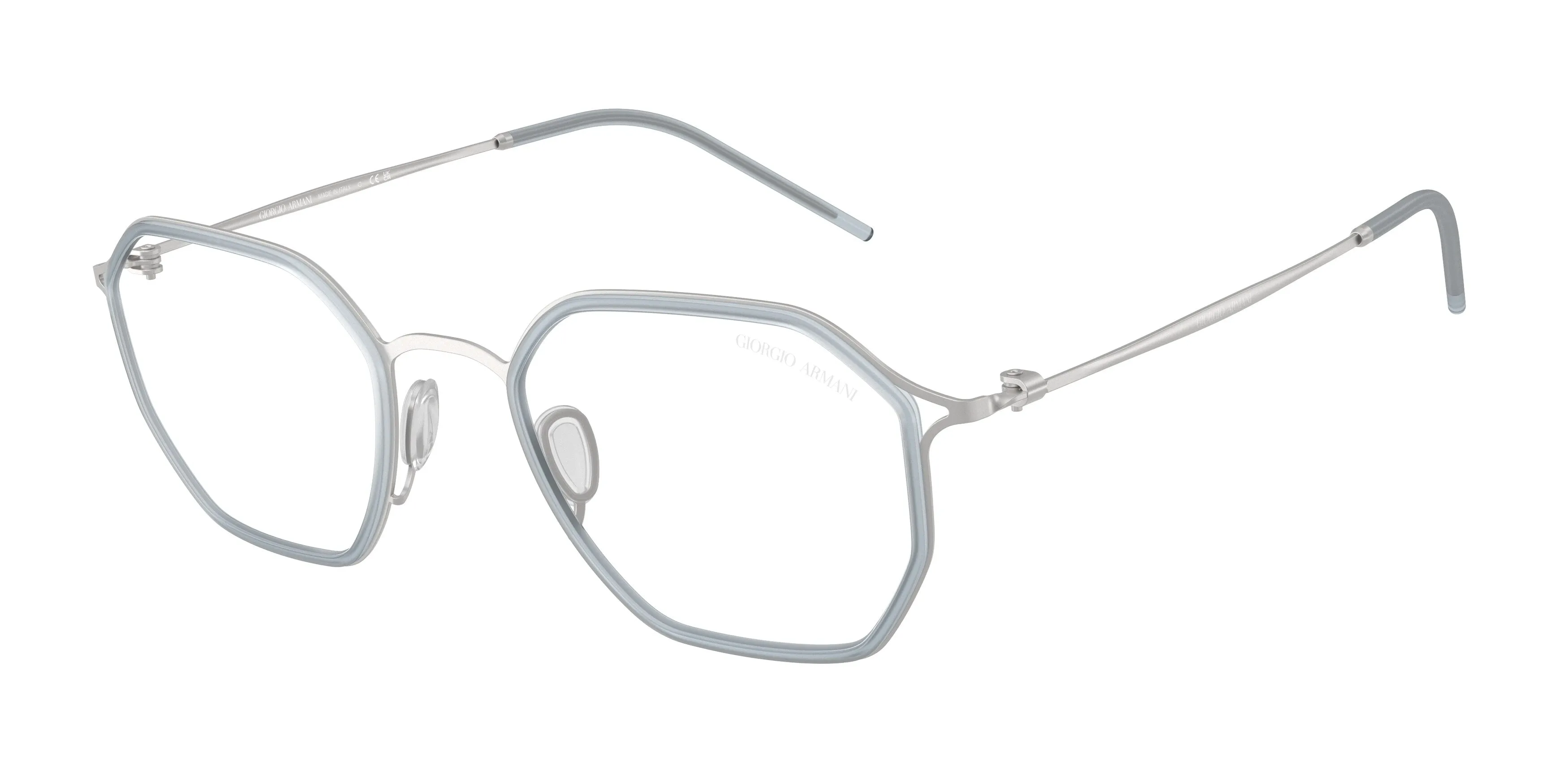 Giorgio Armani AR6188 30451W Occhiali da sole Metallo Argento Trasparente Squadrata Normale - immagine 1