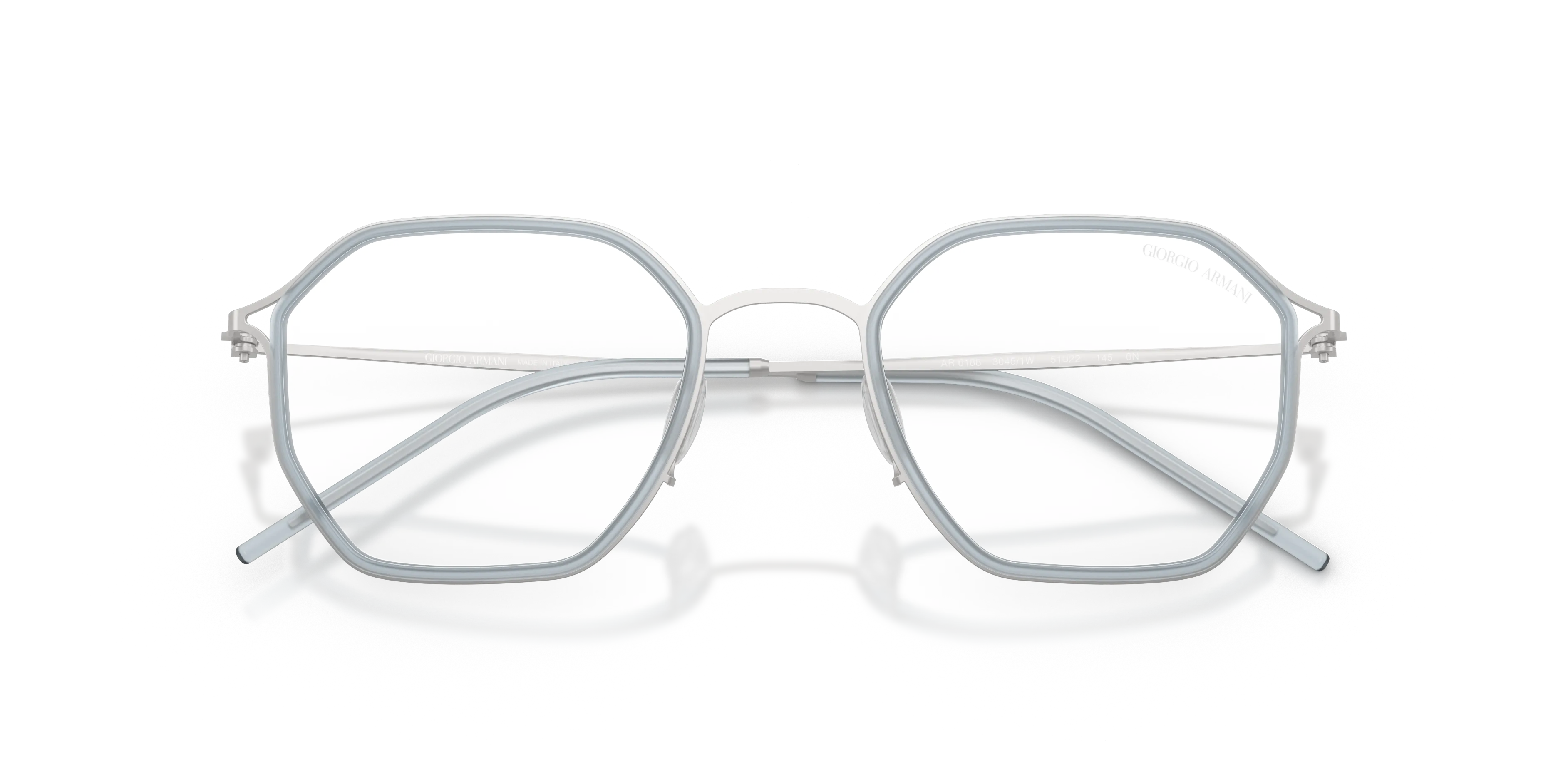 Giorgio Armani AR6188 30451W Occhiali da sole Metallo Argento Trasparente Squadrata Normale - immagine 2
