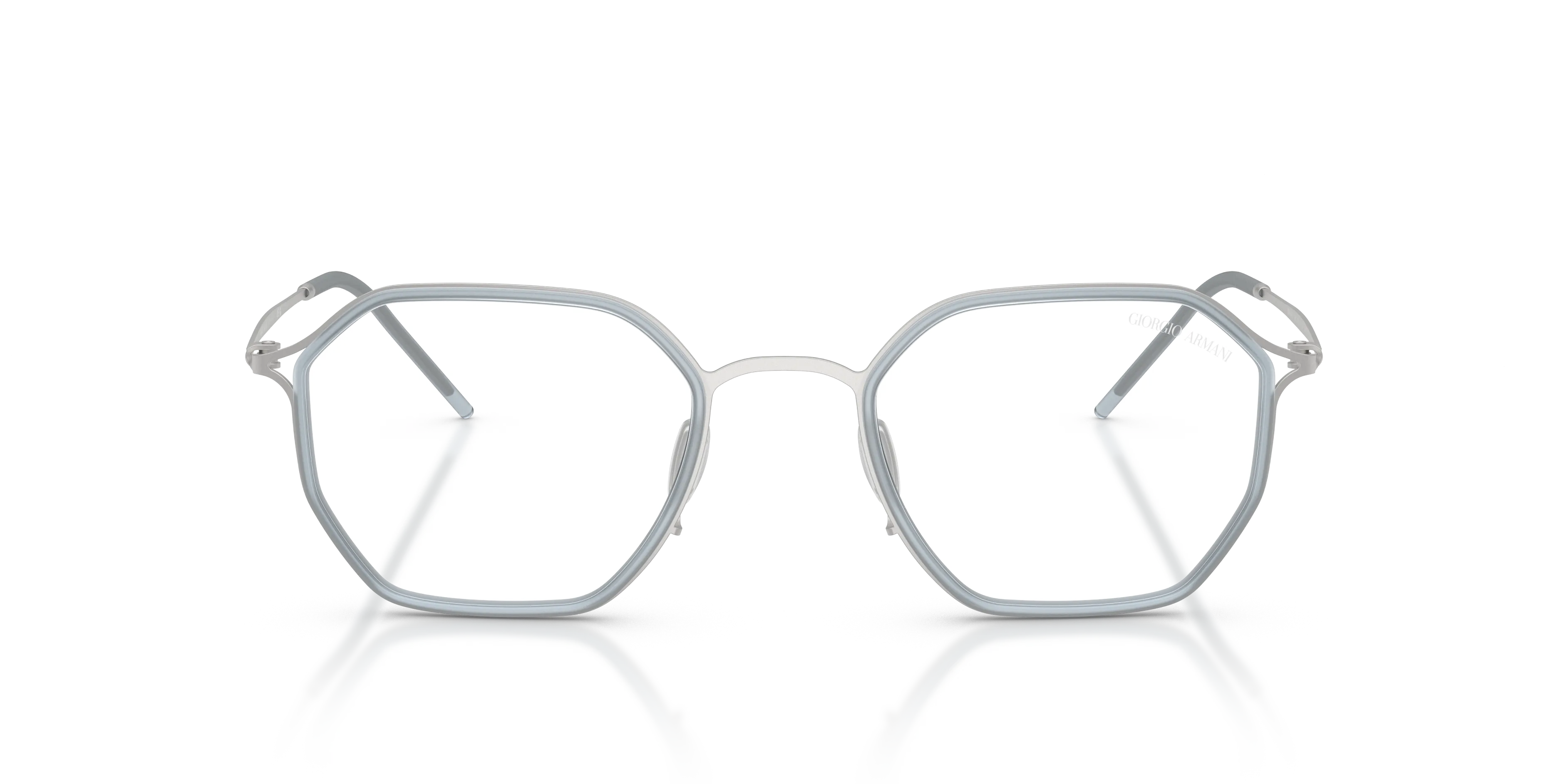 Giorgio Armani AR6188 30451W Occhiali da sole Metallo Argento Trasparente Squadrata Normale - immagine 3