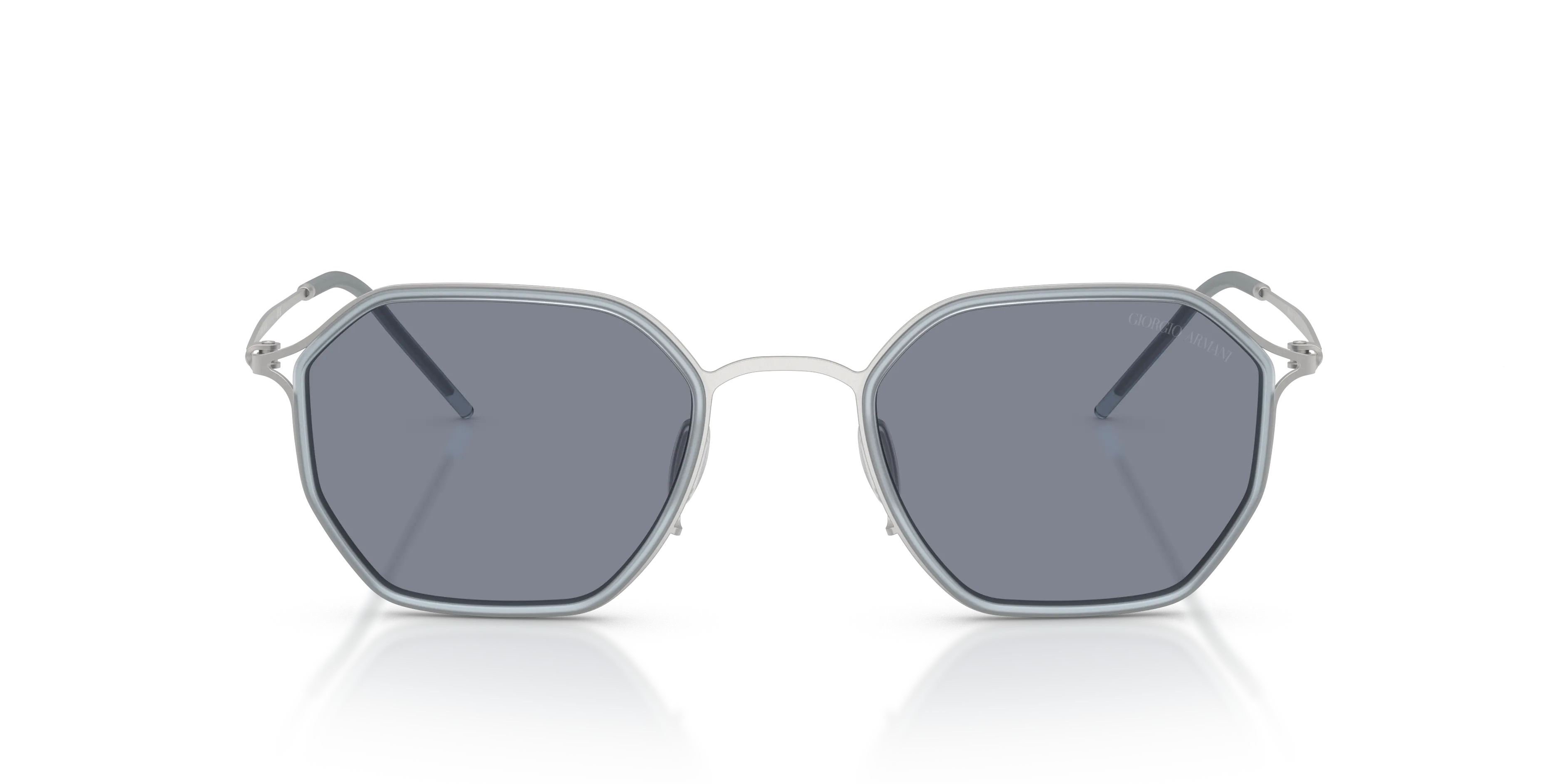Giorgio Armani AR6188 304519 Occhiali da sole Metallo Argento Blu Squadrata Normale - immagine 3