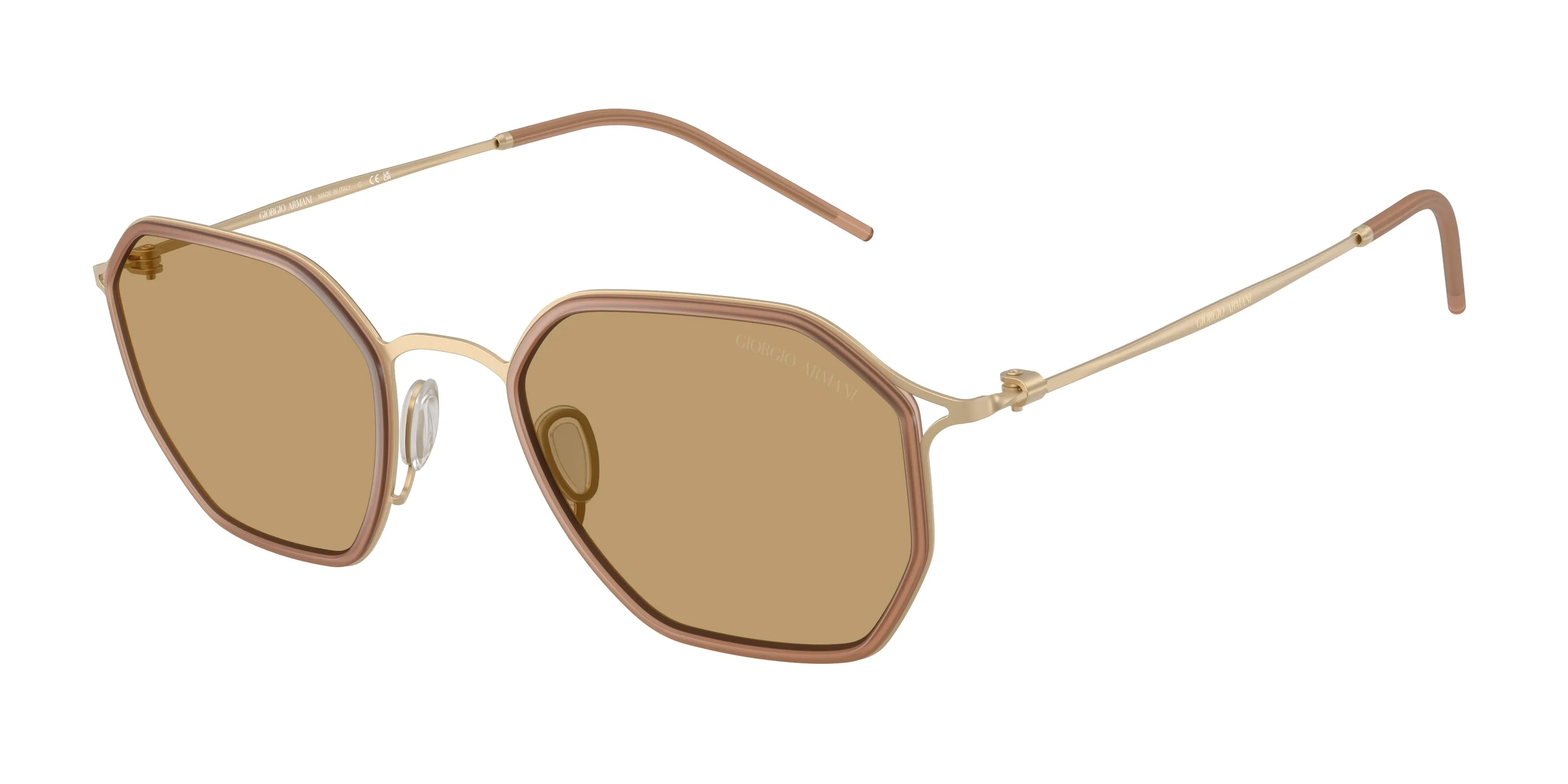 Giorgio Armani AR6188 300273 Occhiali da sole Metallo Oro Marrone Squadrata Normale - immagine 1