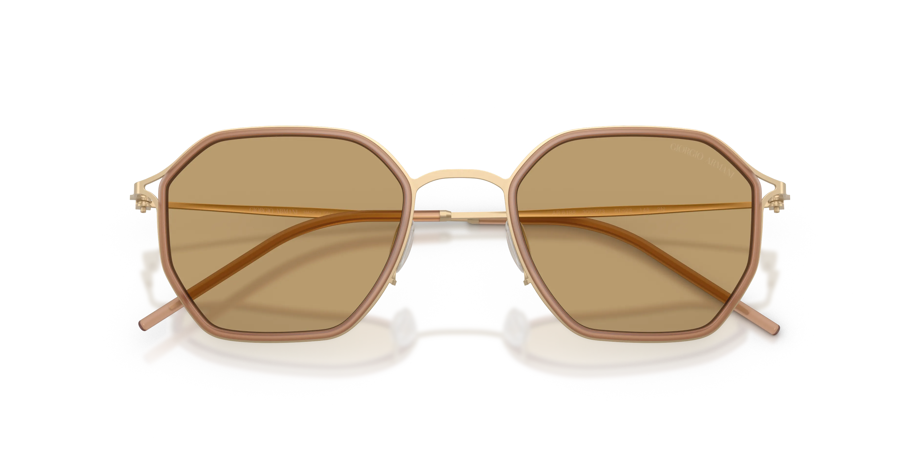 Giorgio Armani AR6188 300273 Occhiali da sole Metallo Oro Marrone Squadrata Normale - immagine 2