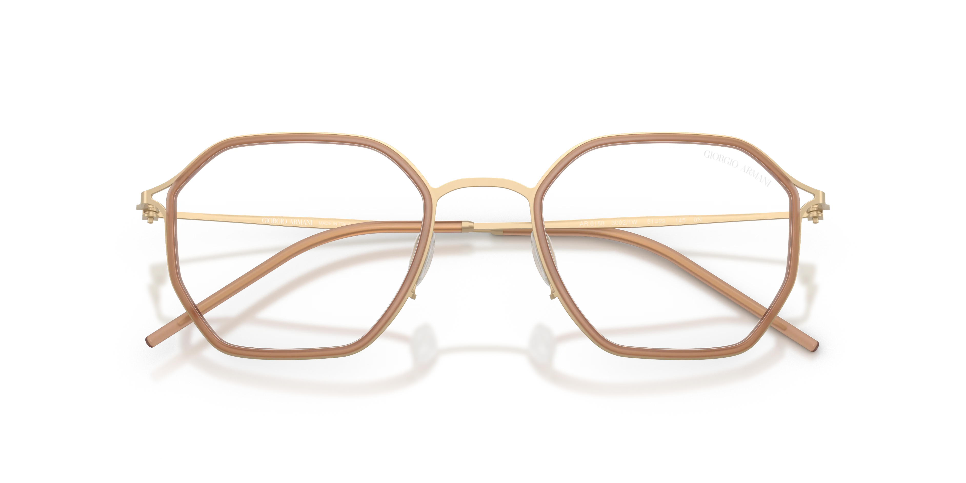 Giorgio Armani AR6188 30021W Occhiali da sole Metallo Oro Trasparente Squadrata Normale - immagine 2