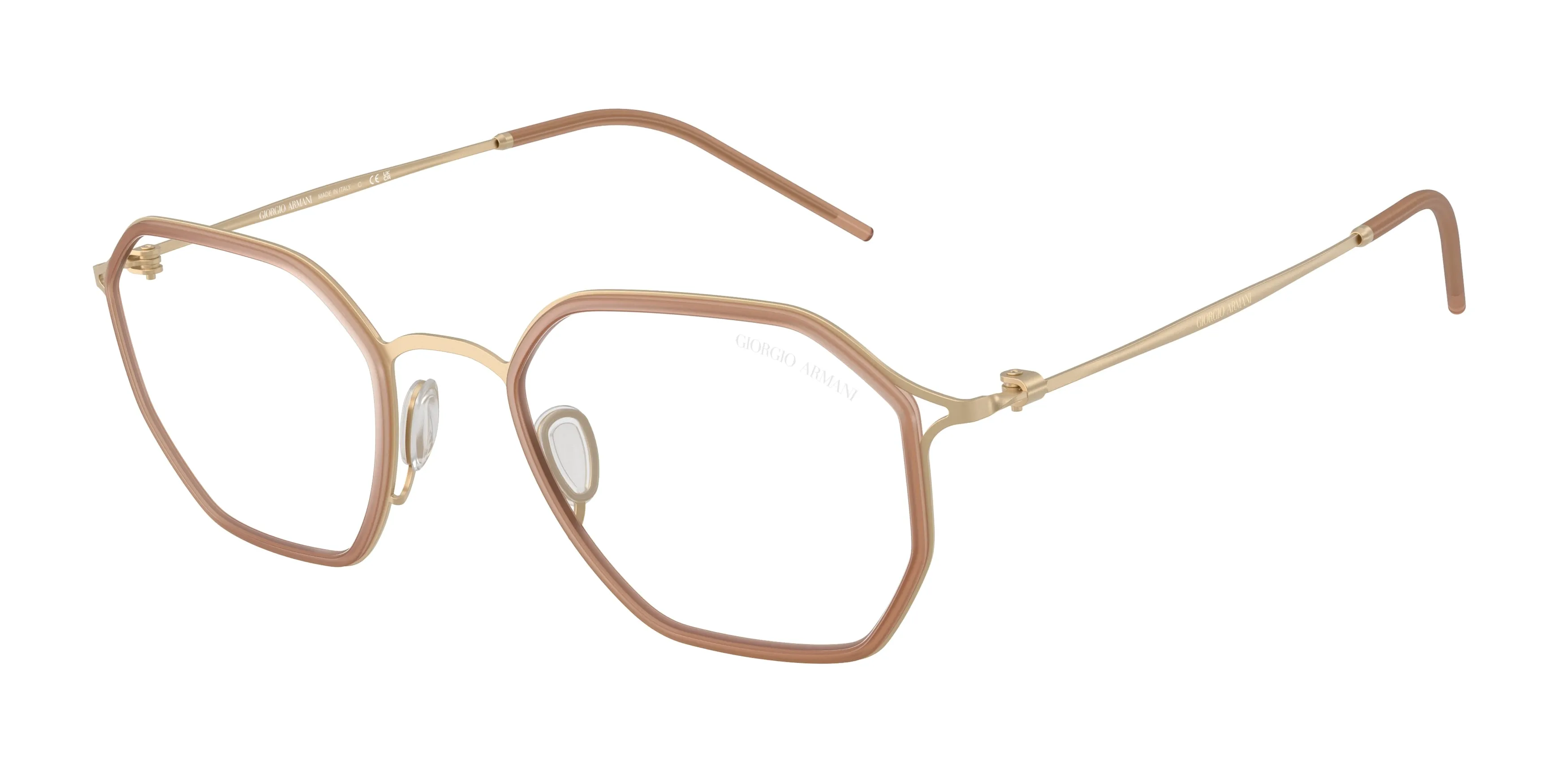 Giorgio Armani AR6188 30021W Occhiali da sole Metallo Oro Trasparente Squadrata Normale - immagine 1