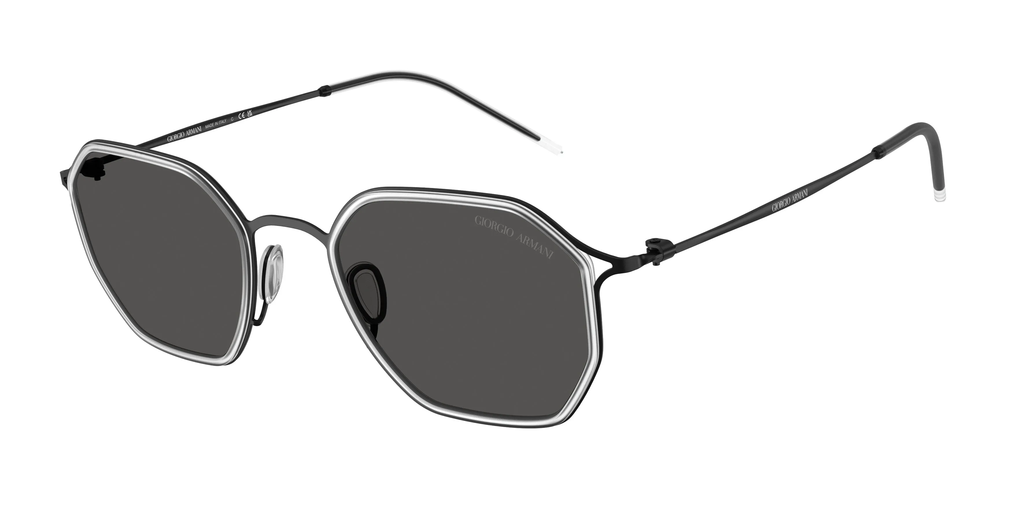 Giorgio Armani AR6188 300187 Occhiali da sole Metallo Nero Grigio Squadrata Normale - immagine 1