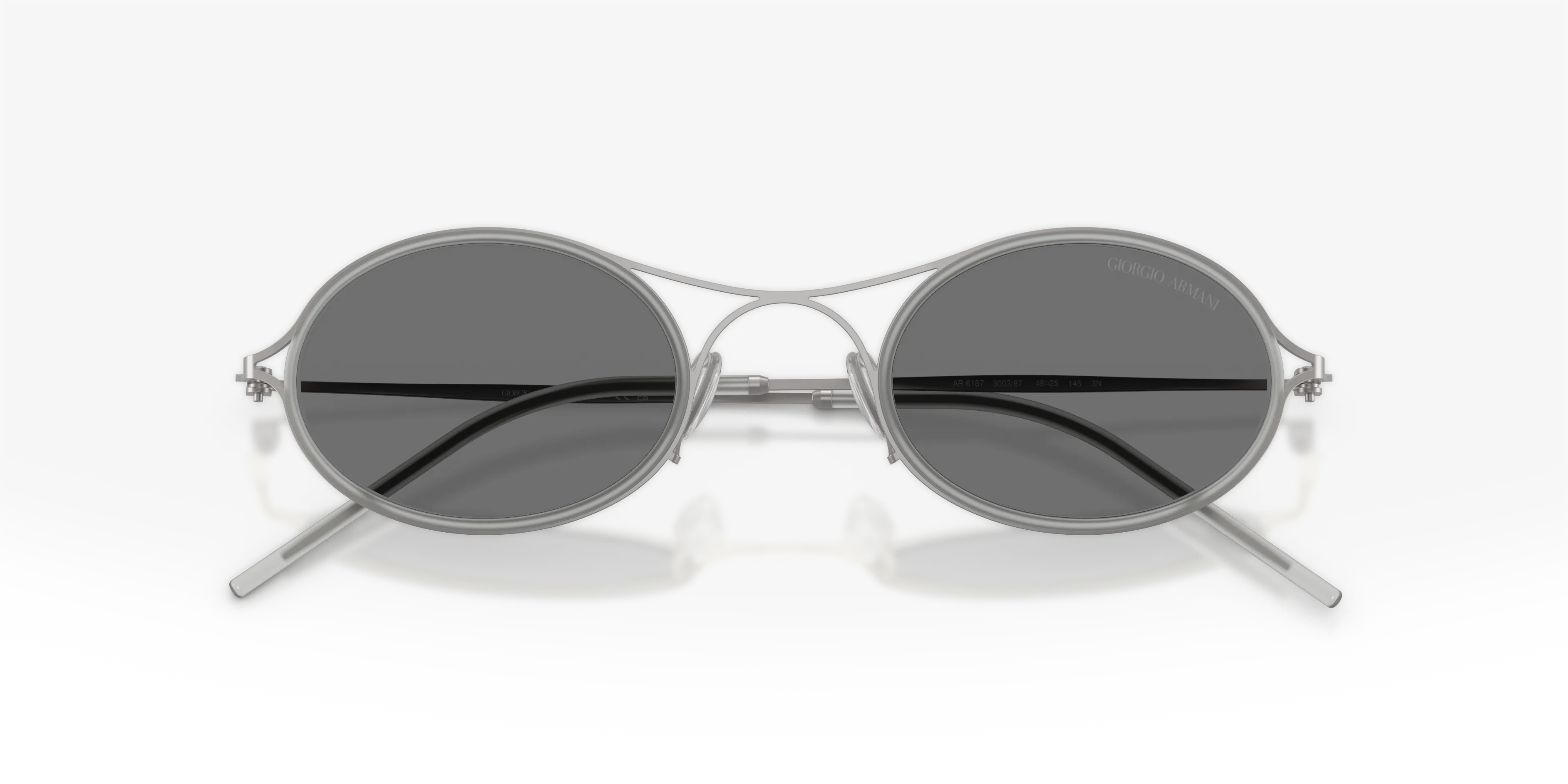Giorgio Armani AR6187 300387 Occhiali da sole Metallo Grigio Grigio Rotonda Normale - immagine 2