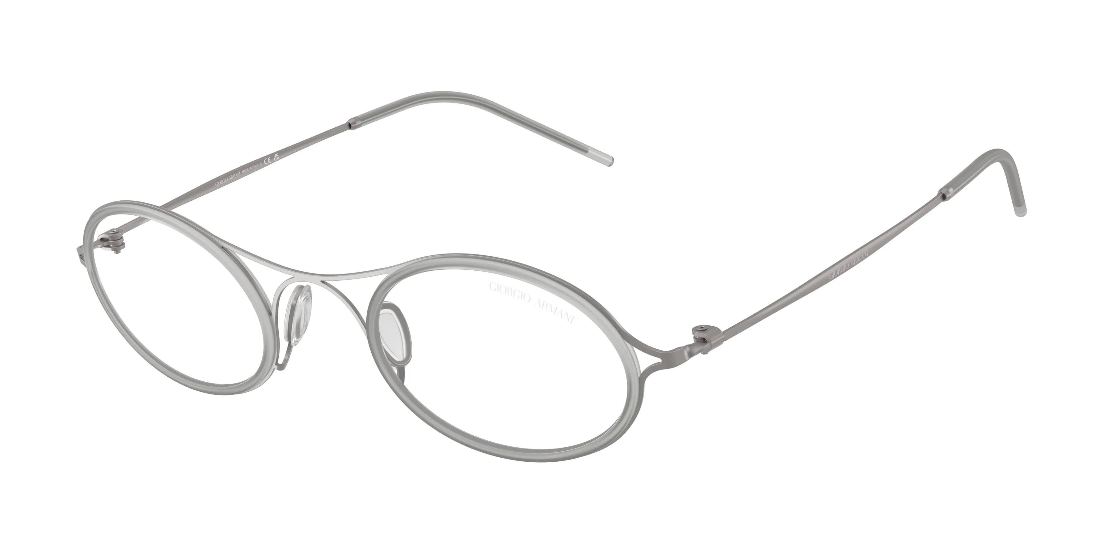 Giorgio Armani AR6187 30031W Occhiali da sole Metallo Grigio Trasparente Rotonda Normale - immagine 1