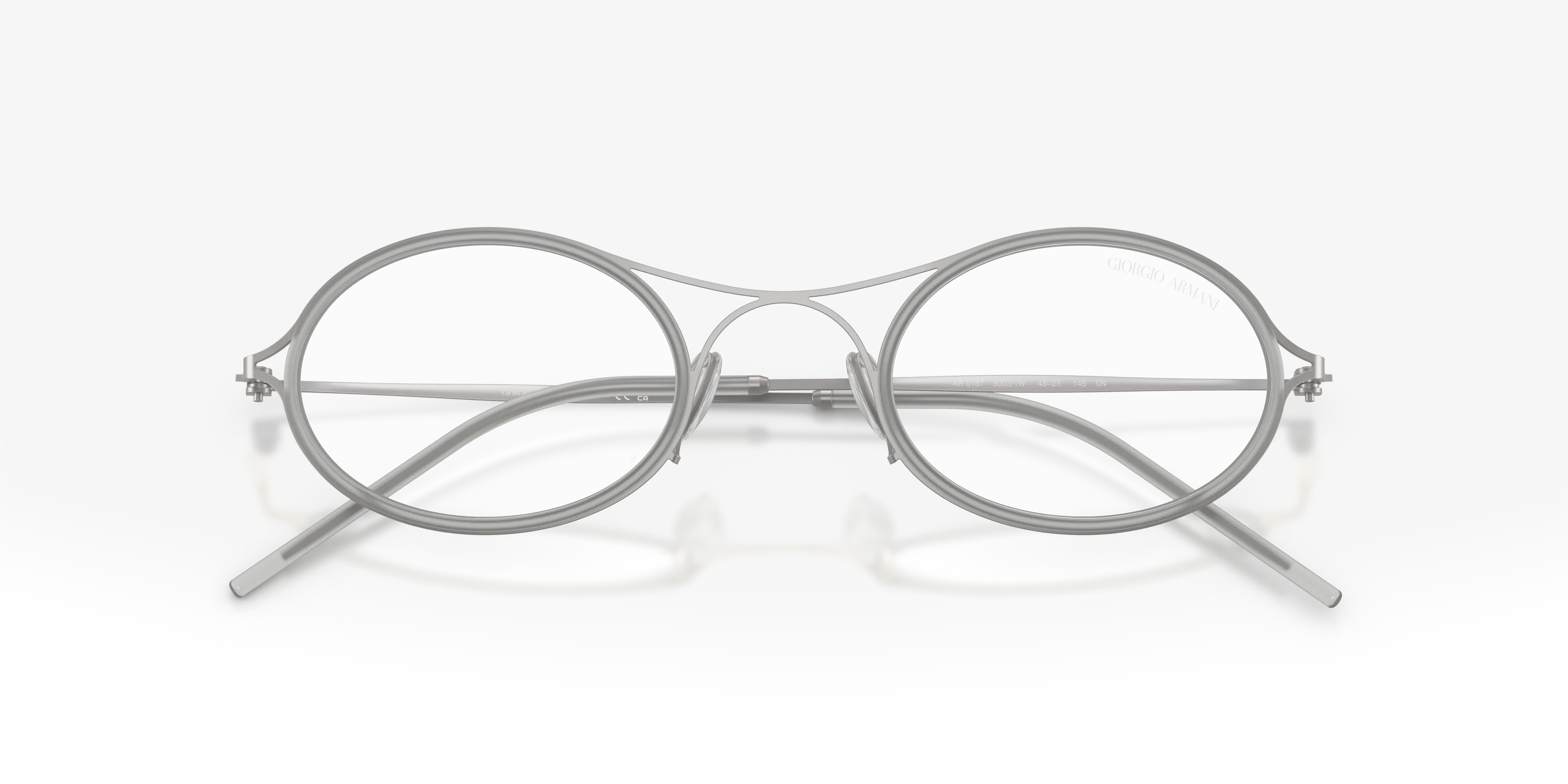 Giorgio Armani AR6187 30031W Occhiali da sole Metallo Grigio Trasparente Rotonda Normale - immagine 2