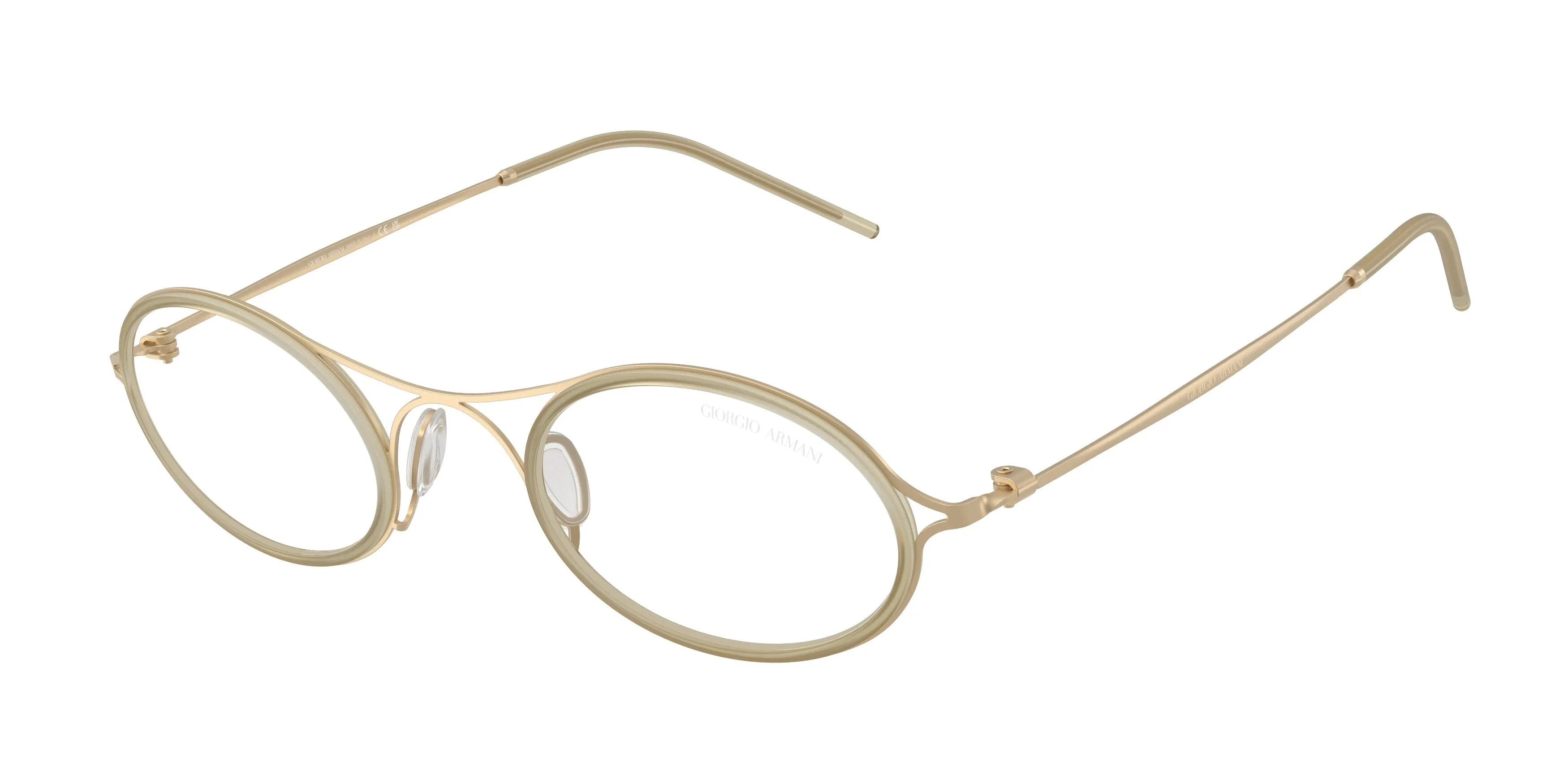 Giorgio Armani AR6187 30021W Occhiali da sole Metallo Oro Trasparente Rotonda Normale - immagine 1