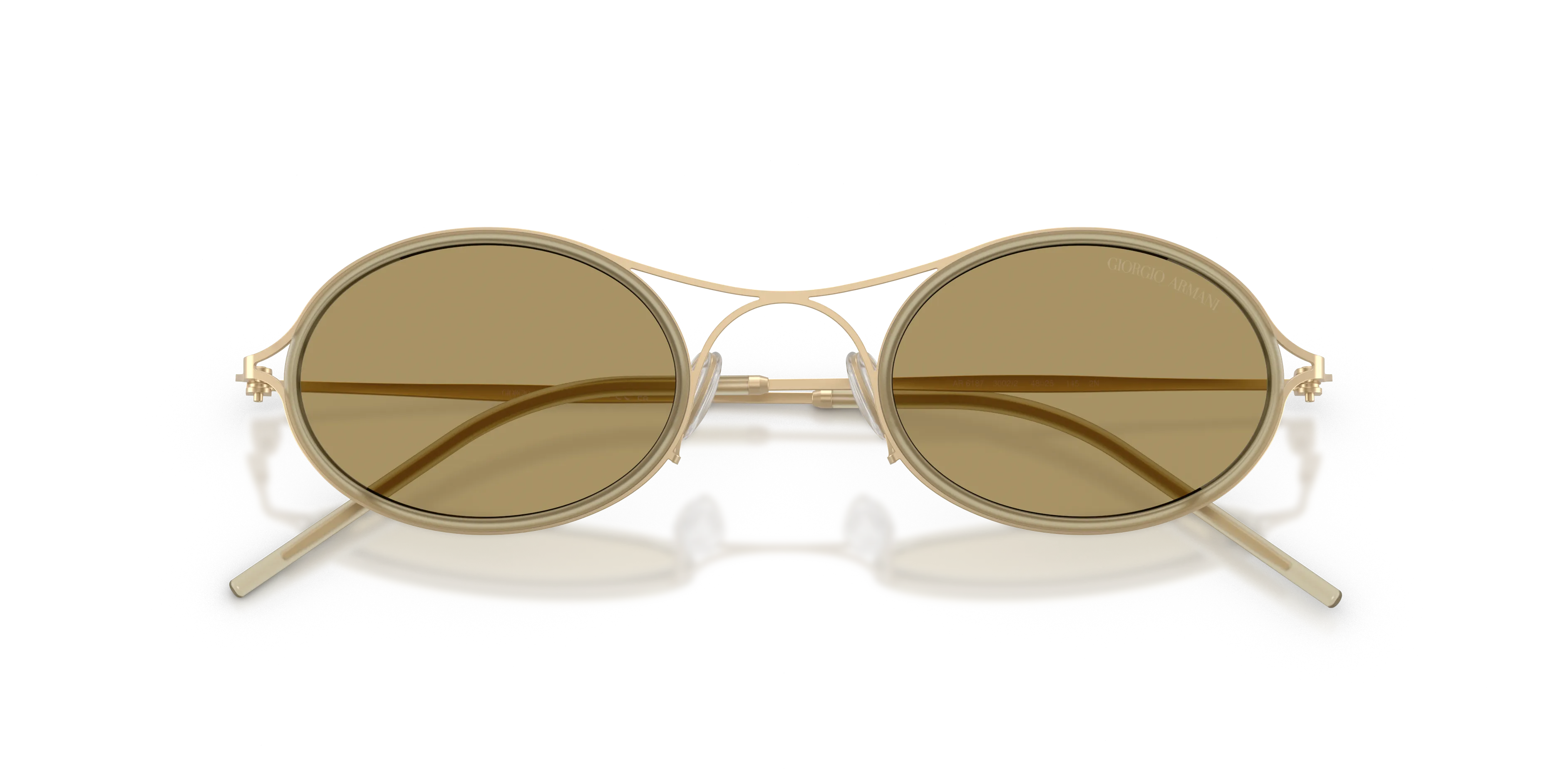 Giorgio Armani AR6187 3002/2 Occhiali da sole Metallo Oro Verde Rotonda Normale - immagine 2