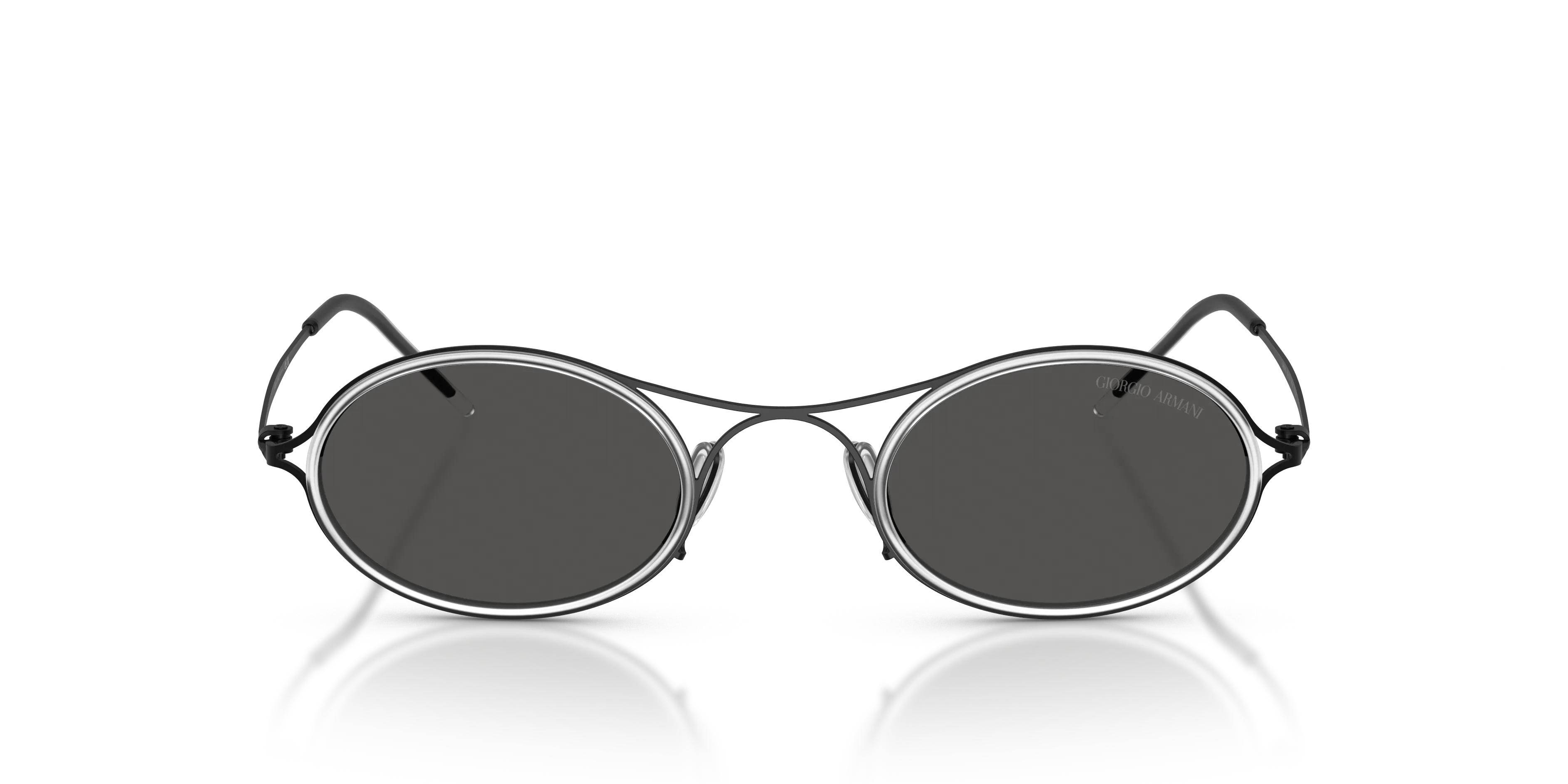 Giorgio Armani AR6187 300187 Occhiali da sole Metallo Nero Grigio Rotonda Normale - immagine 3