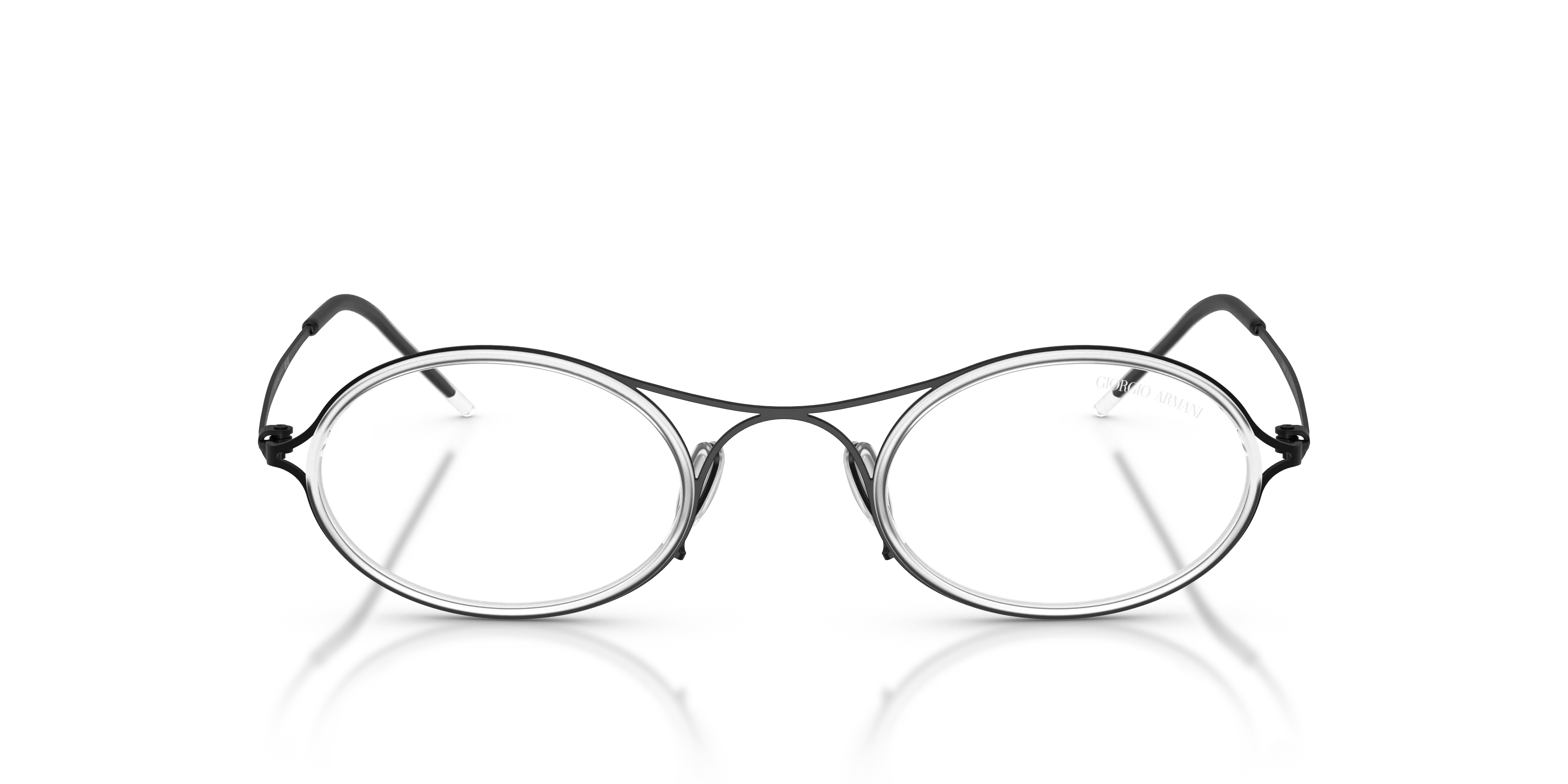 Giorgio Armani AR6187 30011W Occhiali da sole Metallo Nero Trasparente Rotonda Normale - immagine 3