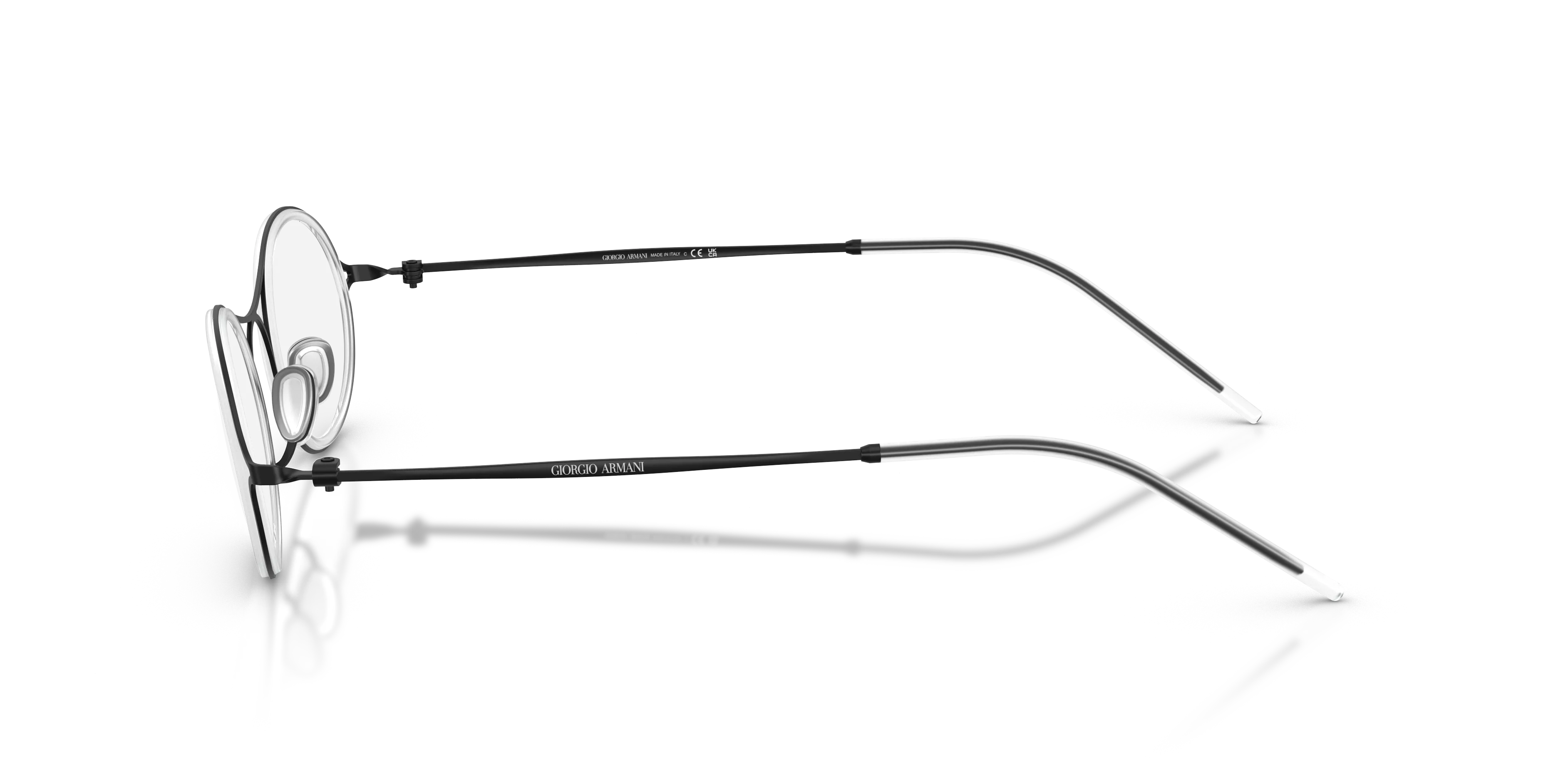 Giorgio Armani AR6187 30011W Occhiali da sole Metallo Nero Trasparente Rotonda Normale - immagine 4