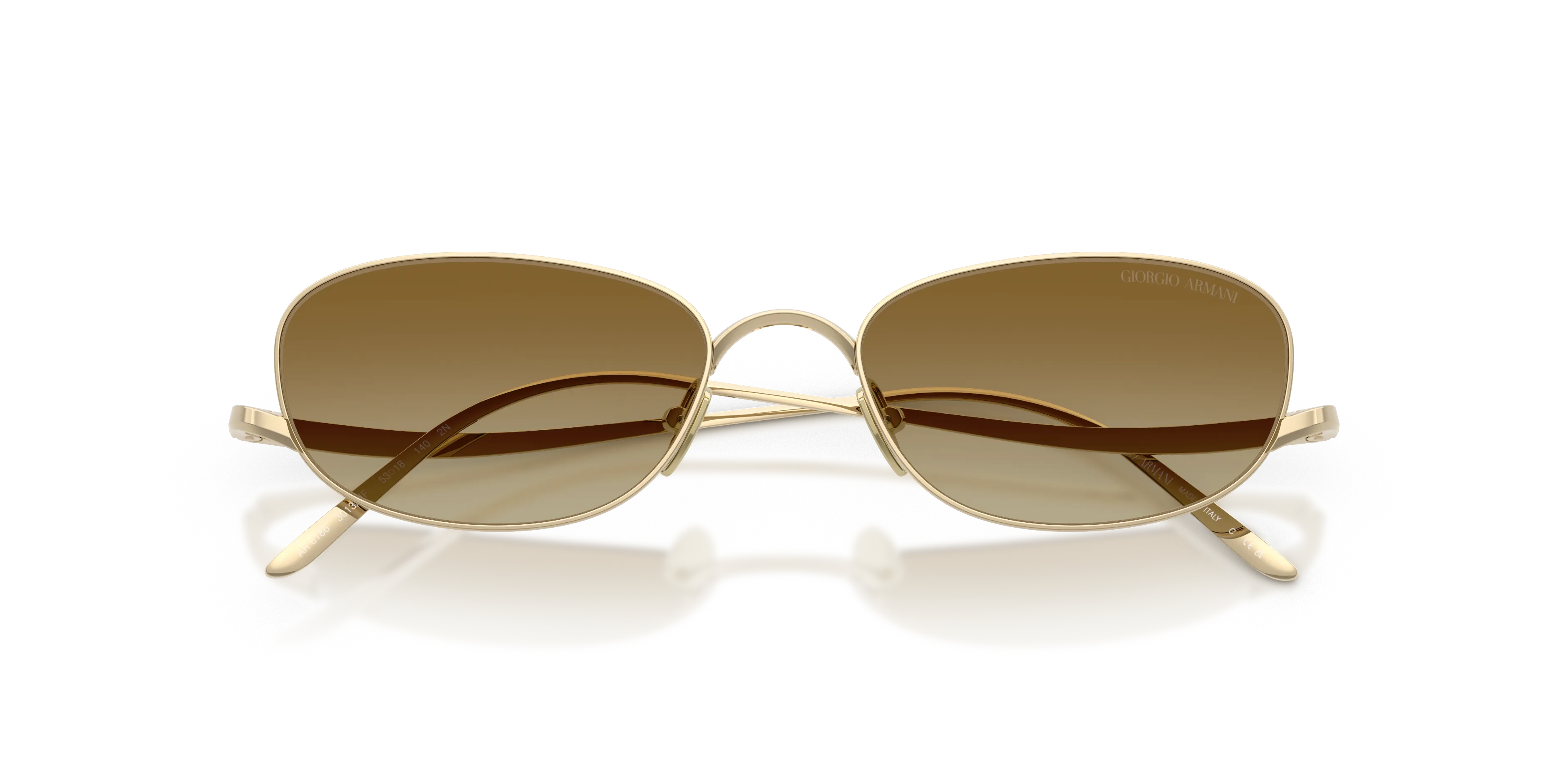 Giorgio Armani AR6186 3013MF Occhiali da sole Metallo Oro Marrone Pillow Normale Sfumato - immagine 2