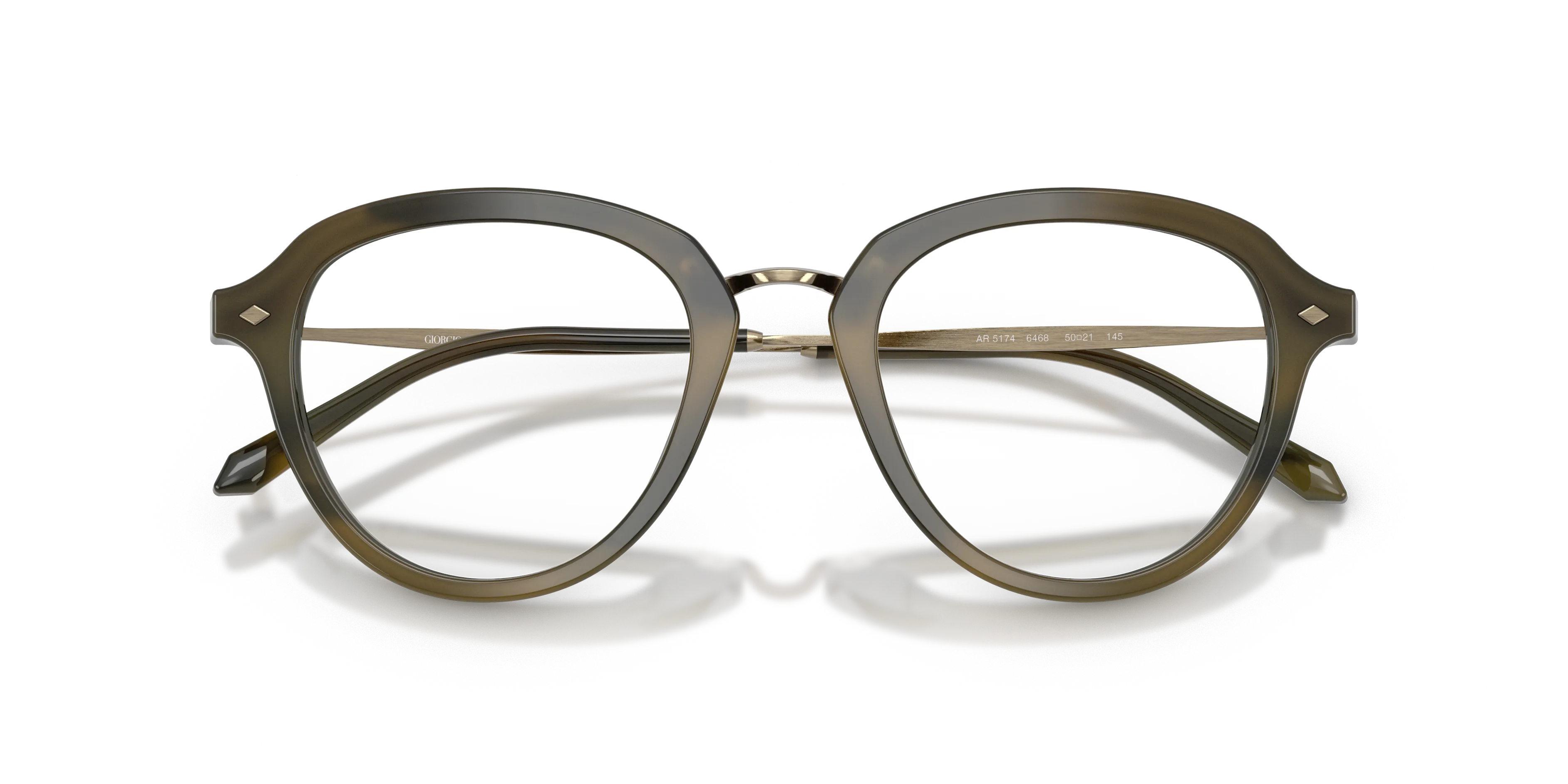 Giorgio Armani AR5174 6468 Montature da vista Metallo Verde Trasparente Pantos Normale - immagine 2