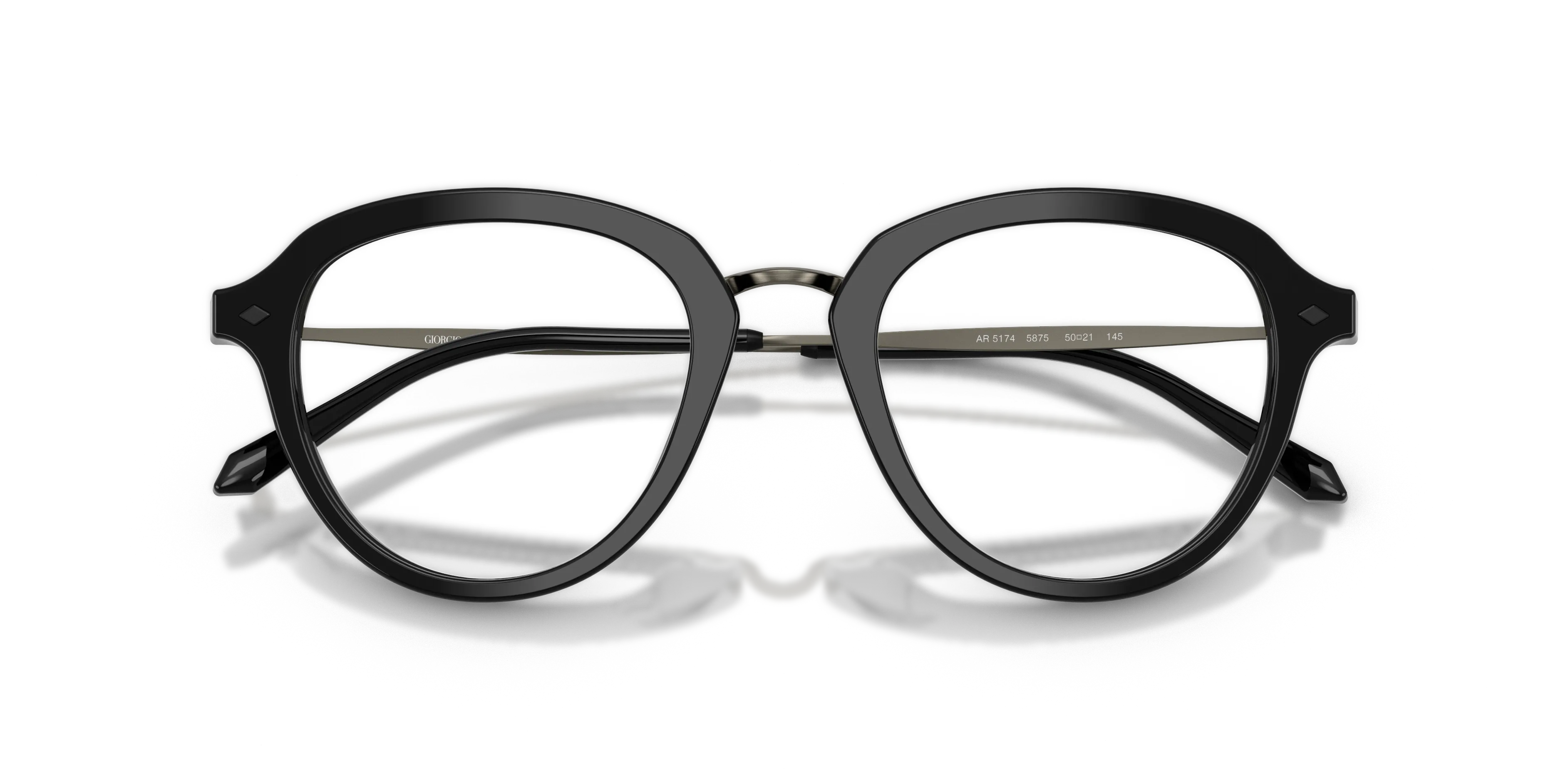 Giorgio Armani AR5174 5875 Montature da vista Metallo Nero Trasparente Pantos Normale - immagine 2