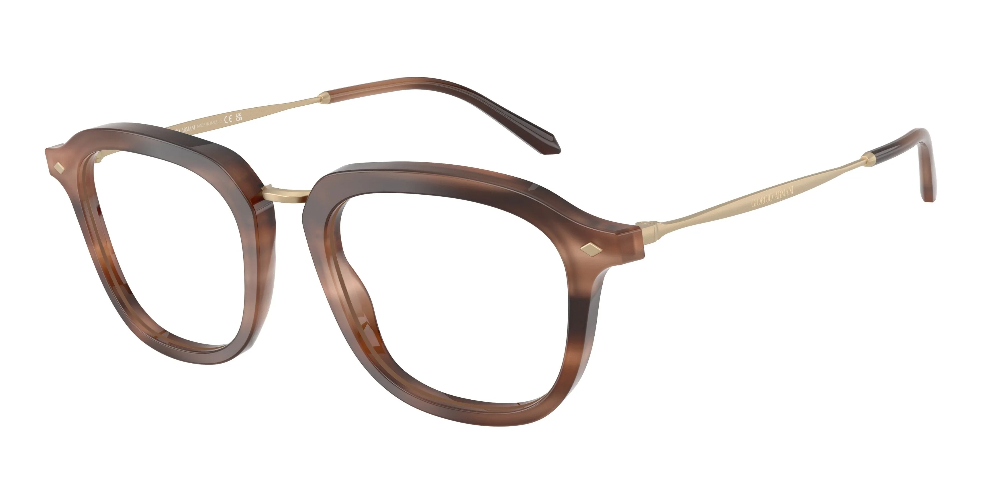 Giorgio Armani AR5173 6465 Montature da vista Metallo Marrone Trasparente Squadrata Normale - immagine 1