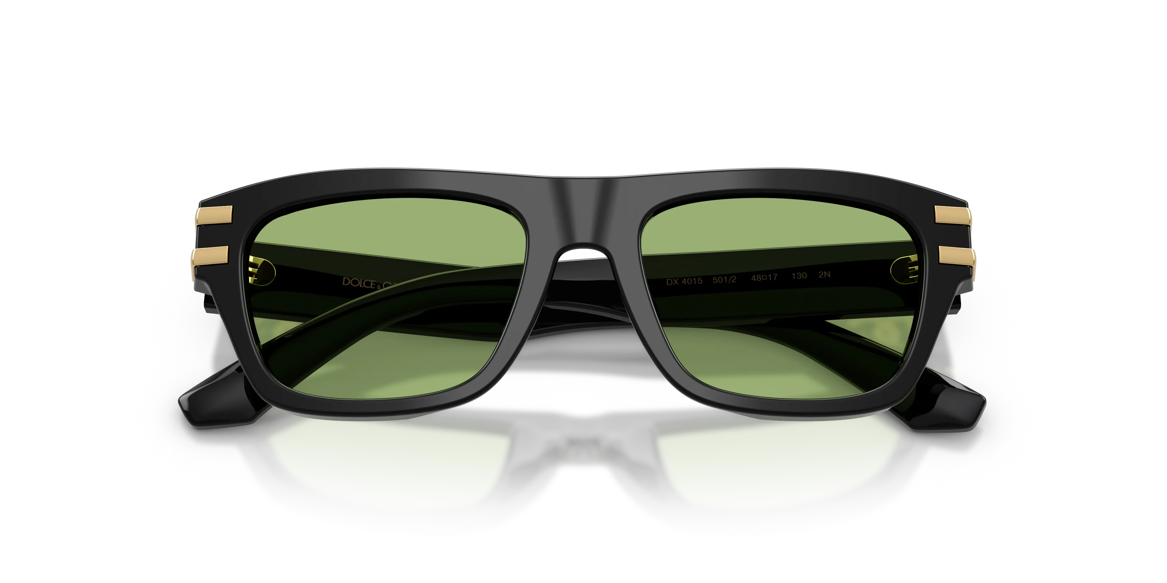 Dolce & Gabbana DX4015 501/2 Occhiali da sole Acetato Nero Verde Squadrata Normale - immagine 2