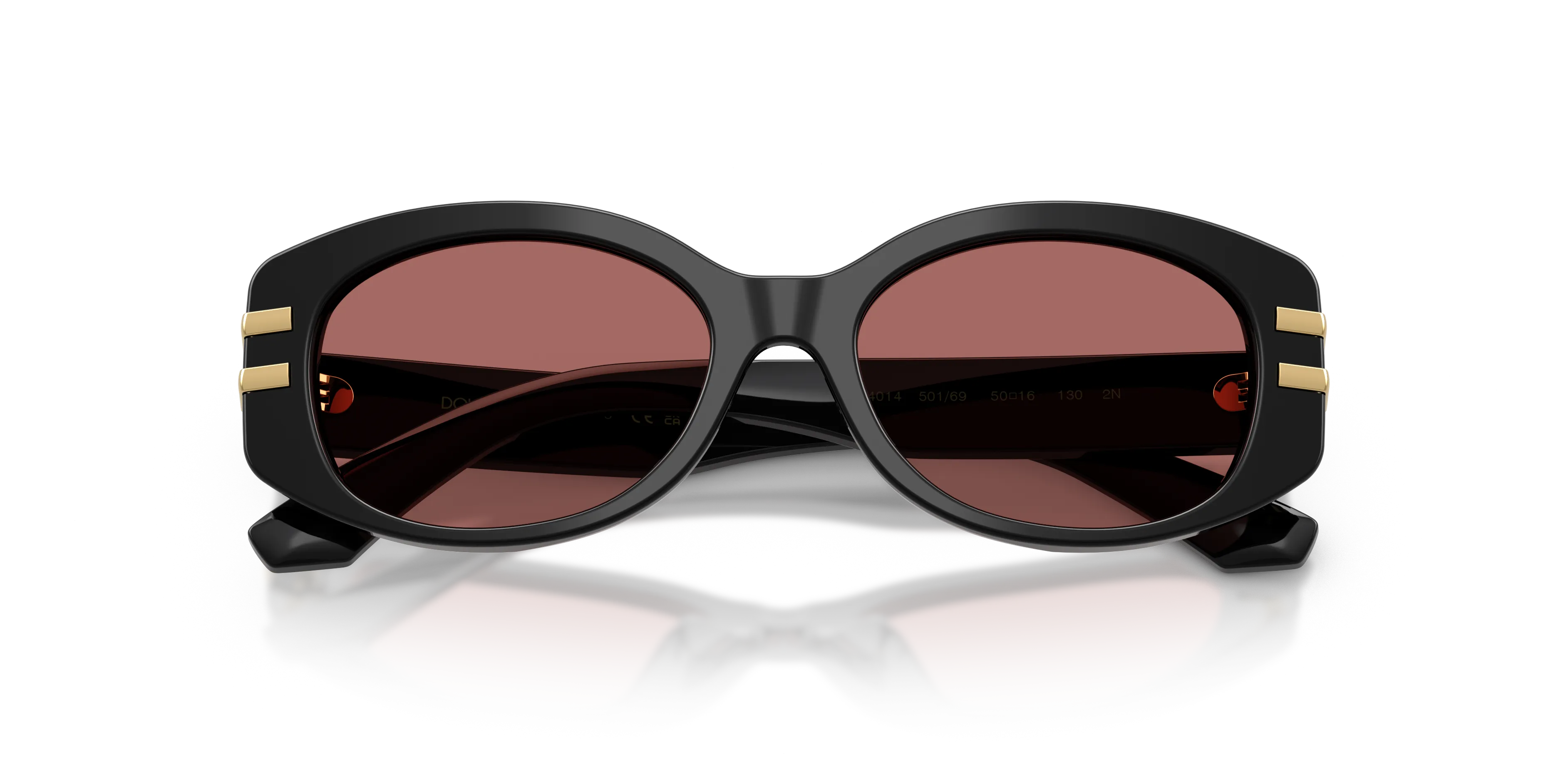 Dolce & Gabbana DX4014 501/69 Occhiali da sole Acetato Nero Viola Rotonda Normale - immagine 2
