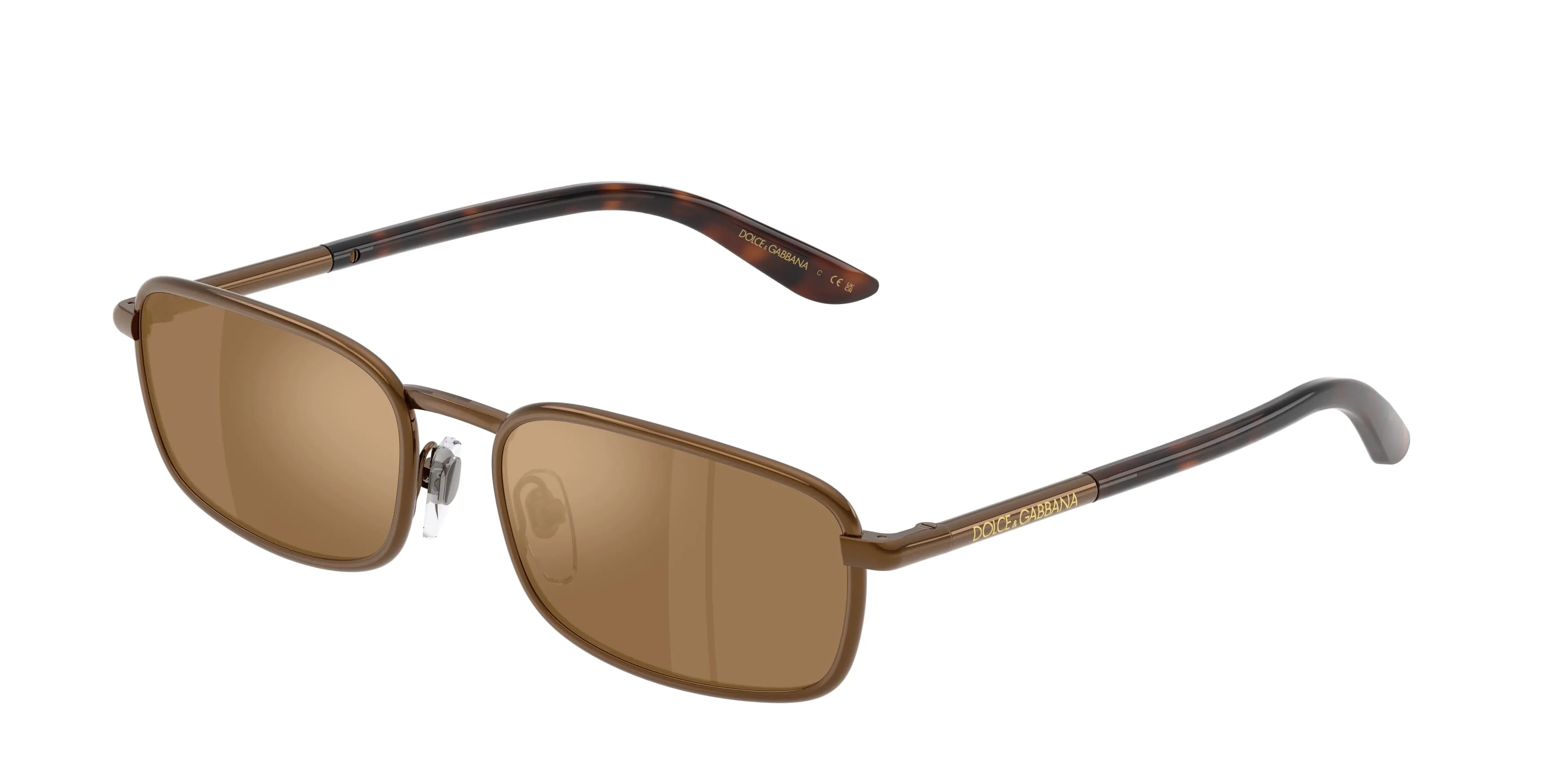 Dolce & Gabbana DX2003 1335F9 Occhiali da sole Metallo Marrone Marrone Squadrata Specchiate - immagine 1