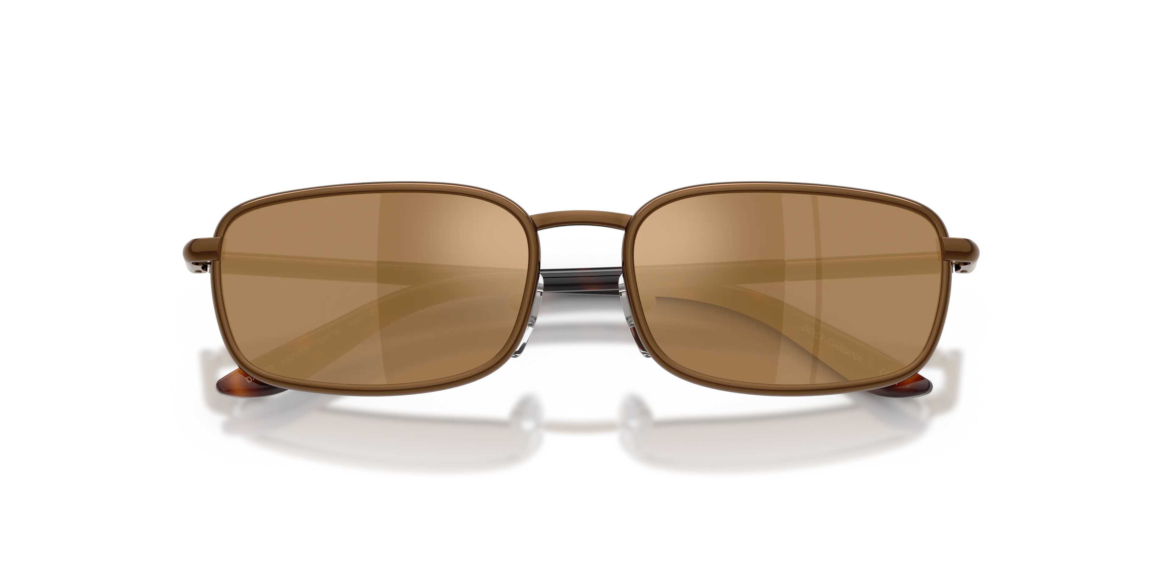 Dolce & Gabbana DX2003 1335F9 Occhiali da sole Metallo Marrone Marrone Squadrata Specchiate - immagine 2
