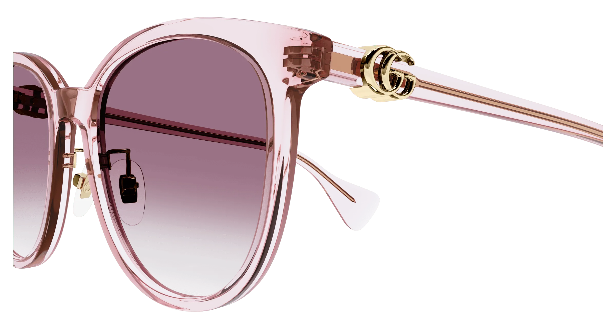 Gucci GG1180SK 005 Occhiali da sole Acetato Rosa Viola Cat Eye Normale Sfumato - immagine 4