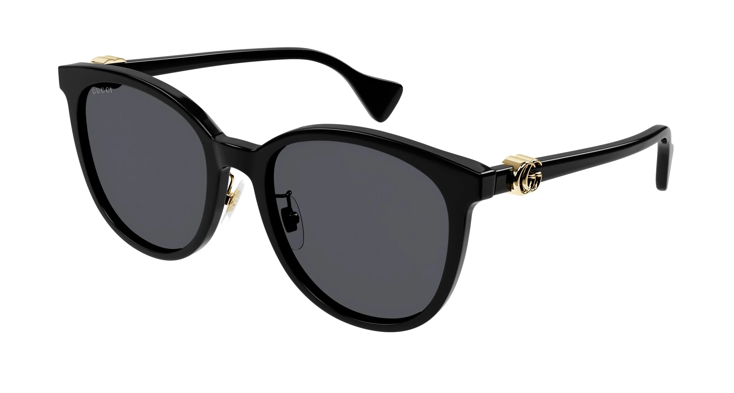 Gucci GG1180SK 002 Occhiali da sole Acetato Nero Grigio Cat Eye Normale - immagine 1