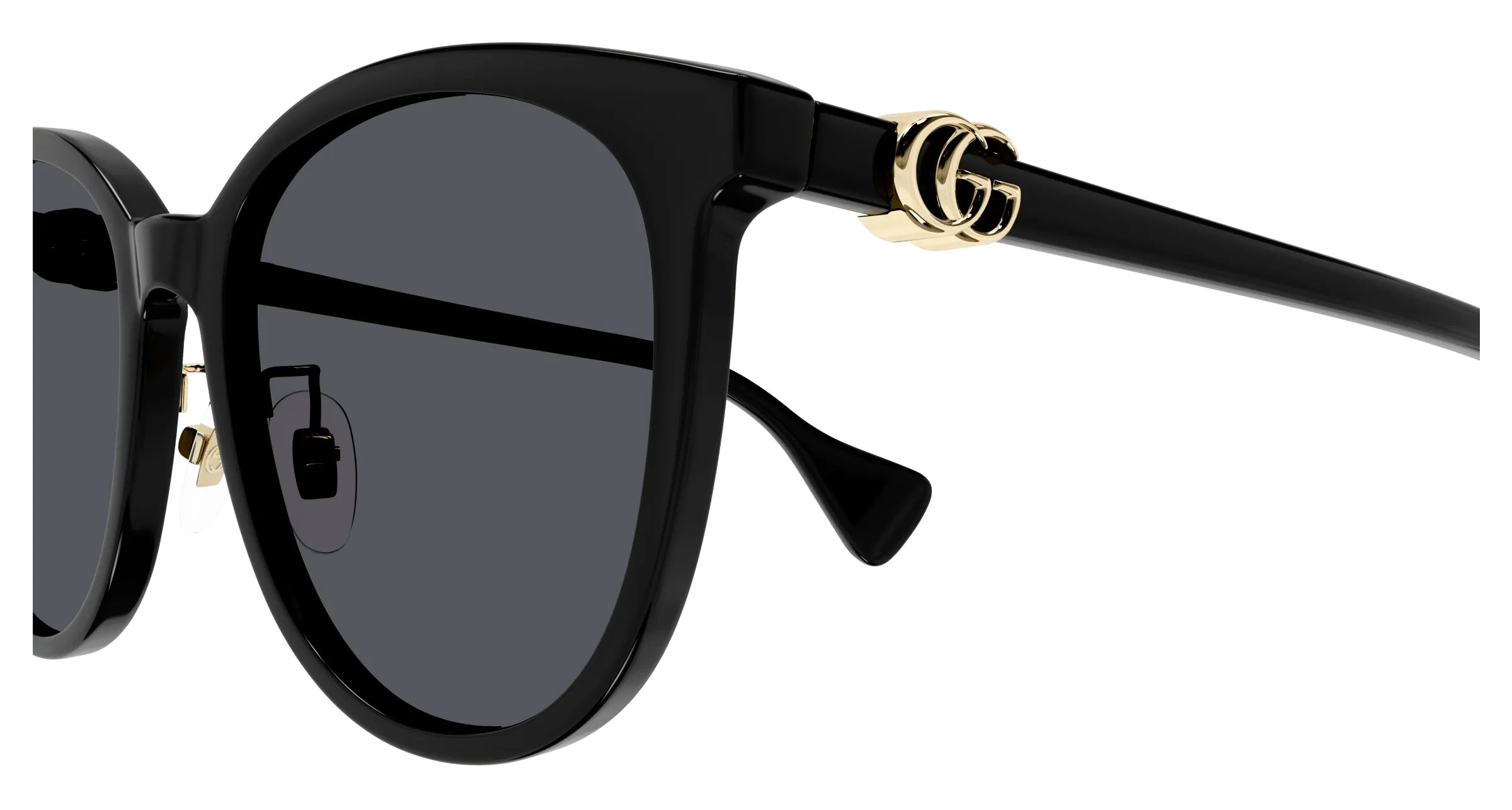 Gucci GG1180SK 002 Occhiali da sole Acetato Nero Grigio Cat Eye Normale - immagine 4