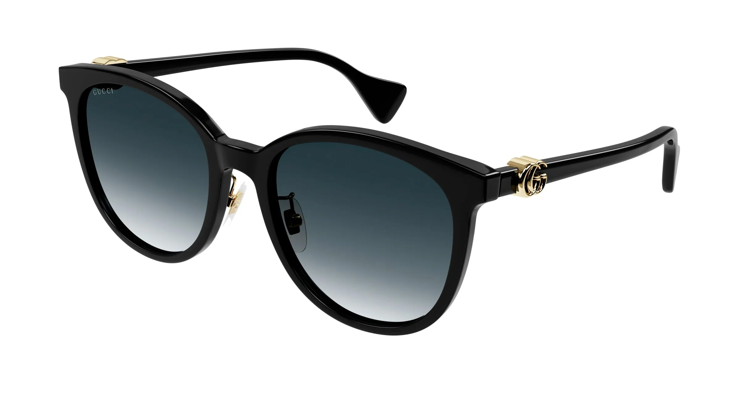Gucci GG1180SK 001 Occhiali da sole Acetato Nero Grigio Cat Eye Normale Sfumato - immagine 1