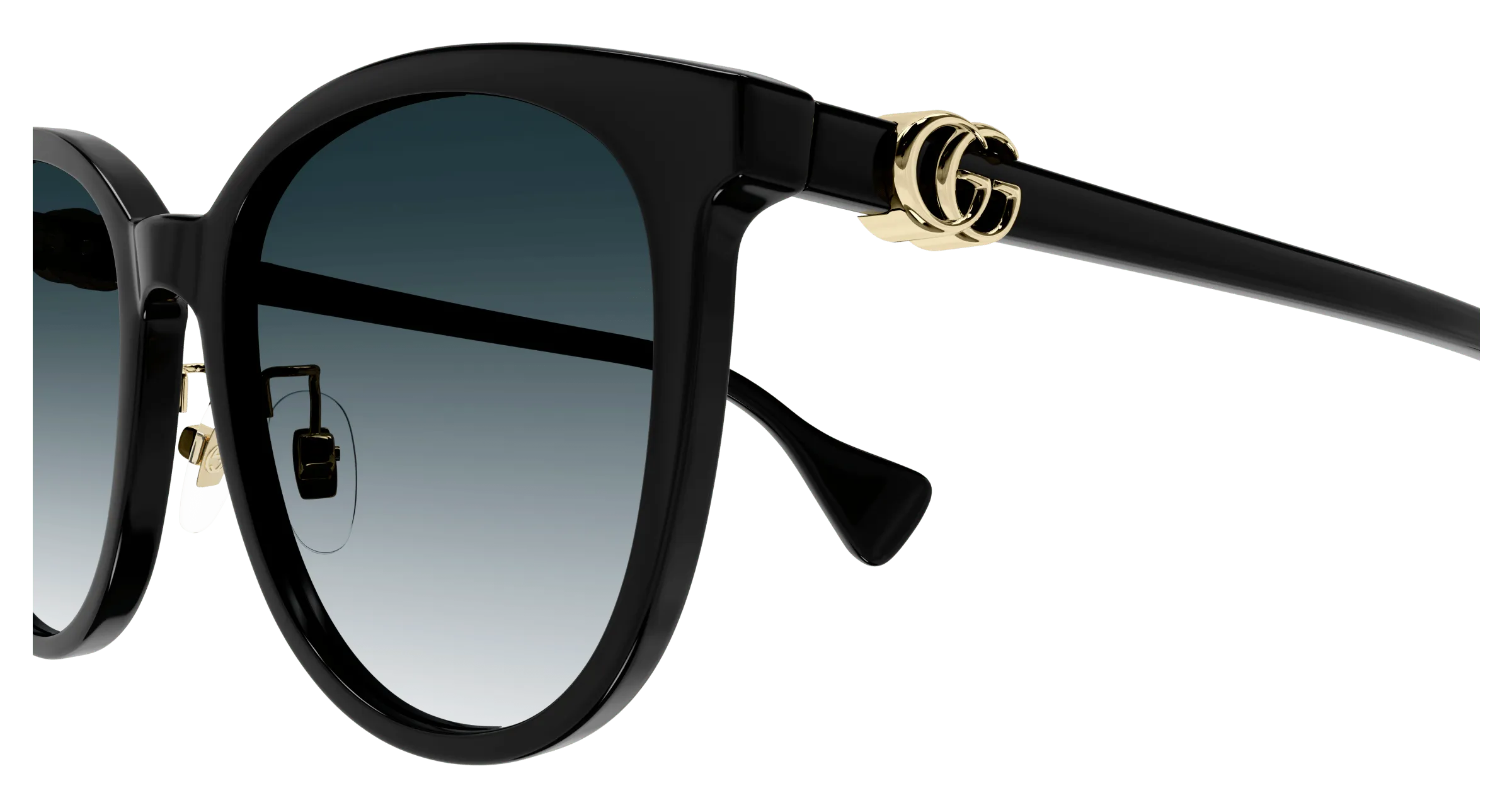 Gucci GG1180SK 001 Occhiali da sole Acetato Nero Grigio Cat Eye Normale Sfumato - immagine 4