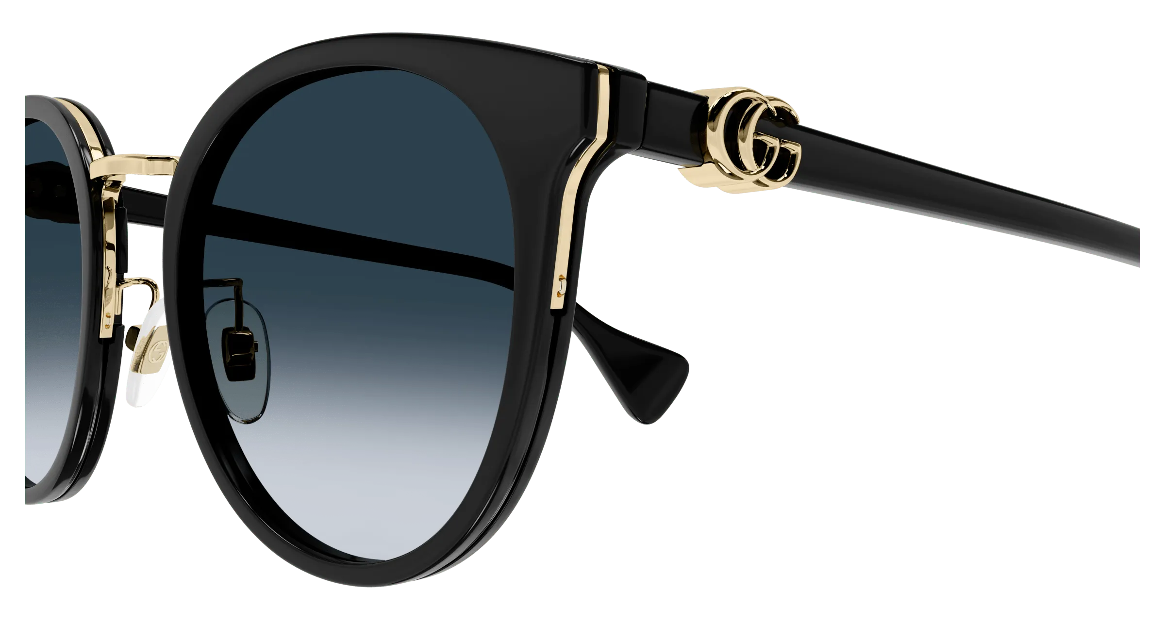 Gucci GG1181SK 001 Occhiali da sole Acetato Nero Grigio Cat Eye Normale Sfumato - immagine 4
