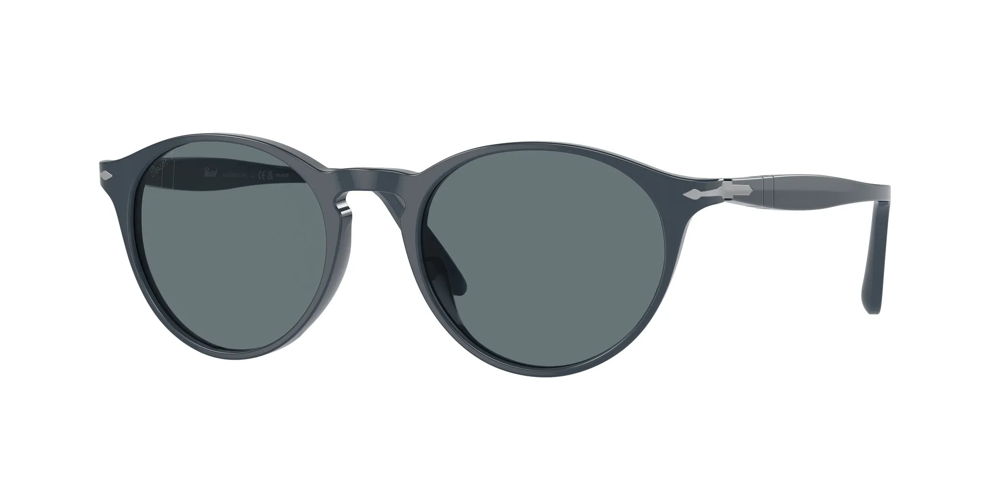 Persol PO3092SM 90693R Occhiali da sole Acetato Blu Blu Rotonda Polarizzata - immagine 1