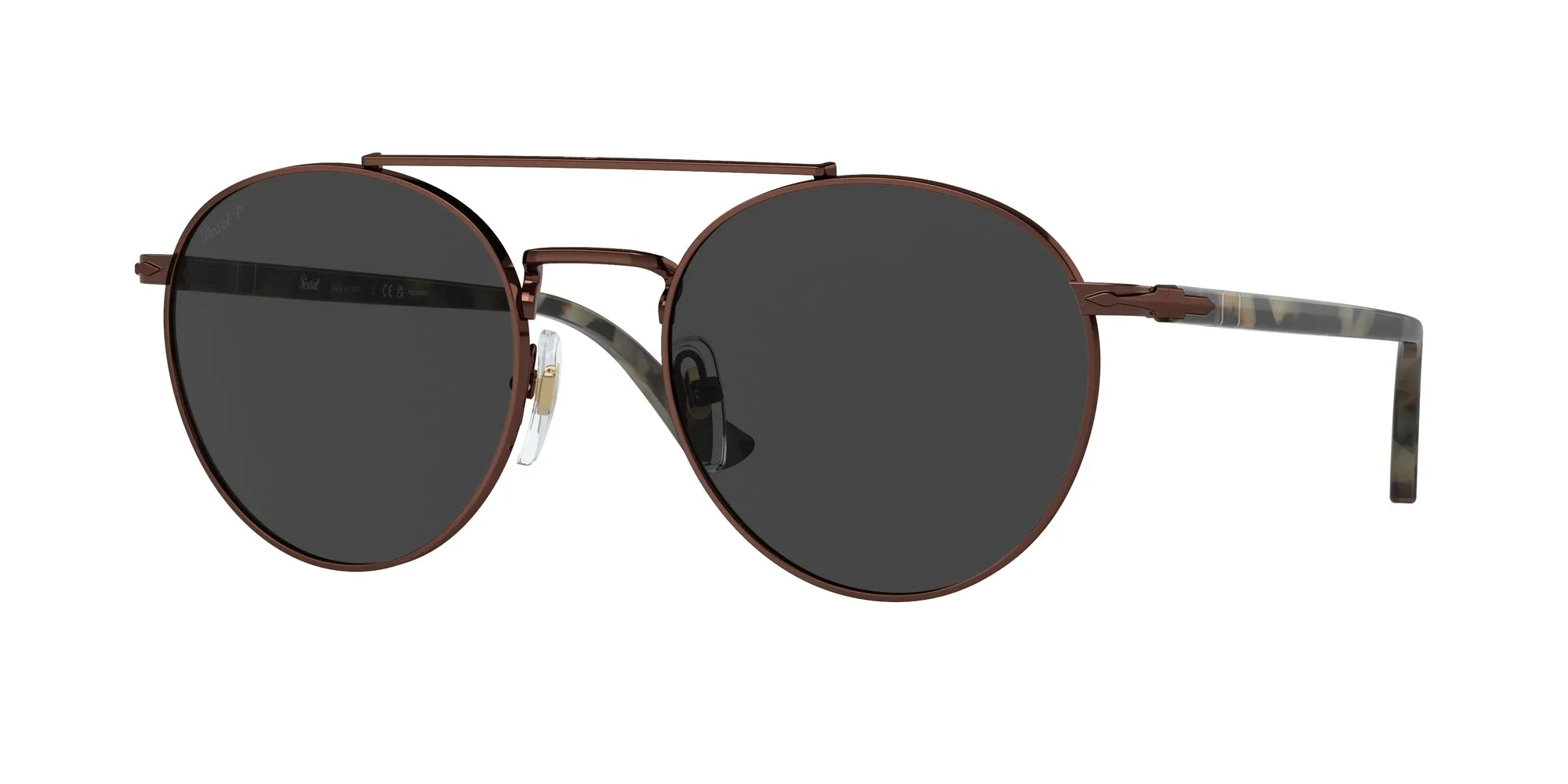 Persol PO1011S 114848 Occhiali da sole Metallo Marrone Nero Pillow Polarizzata - immagine 1