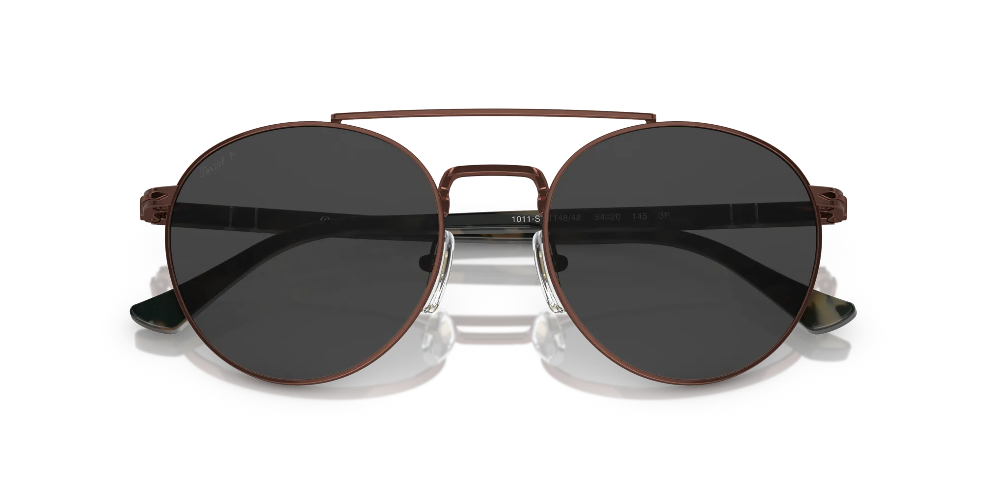 Persol PO1011S 114848 Occhiali da sole Metallo Marrone Nero Pillow Polarizzata - immagine 2