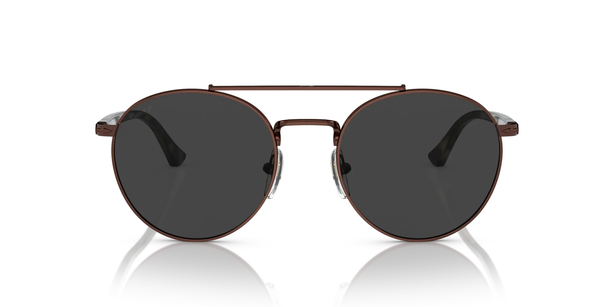 Persol PO1011S 114848 Occhiali da sole Metallo Marrone Nero Pillow Polarizzata - immagine 3