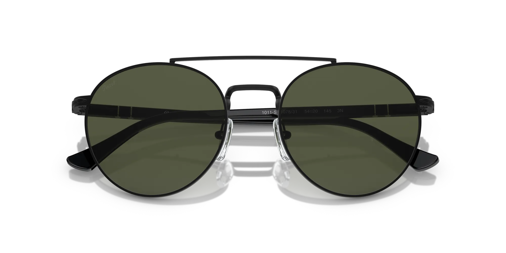 Persol PO1011S 107831 Occhiali da sole Metallo Nero Verde Pillow Normale - immagine 2